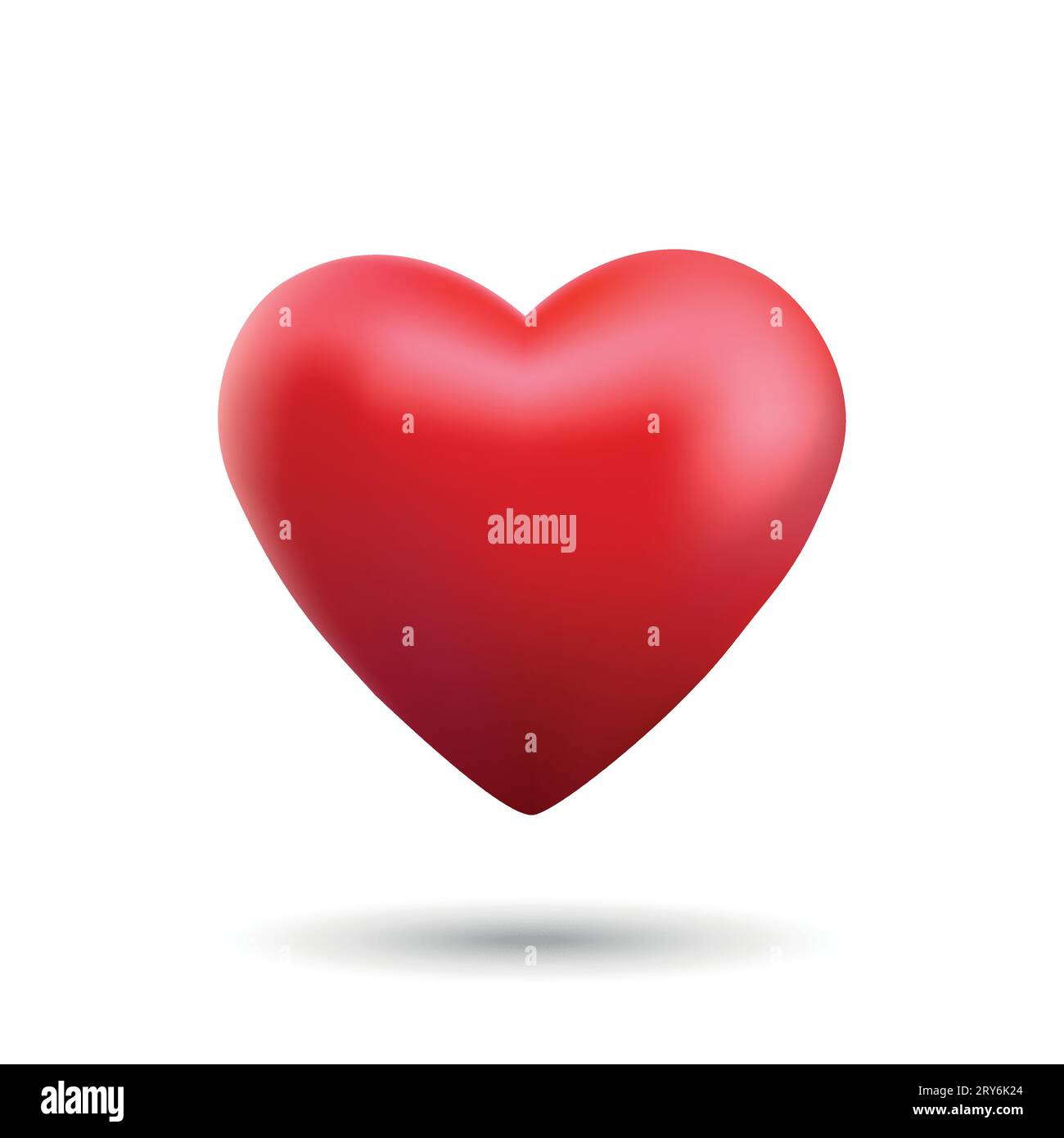 Realistic 3d Red heart design icon, love symbol. Vector illustration ...