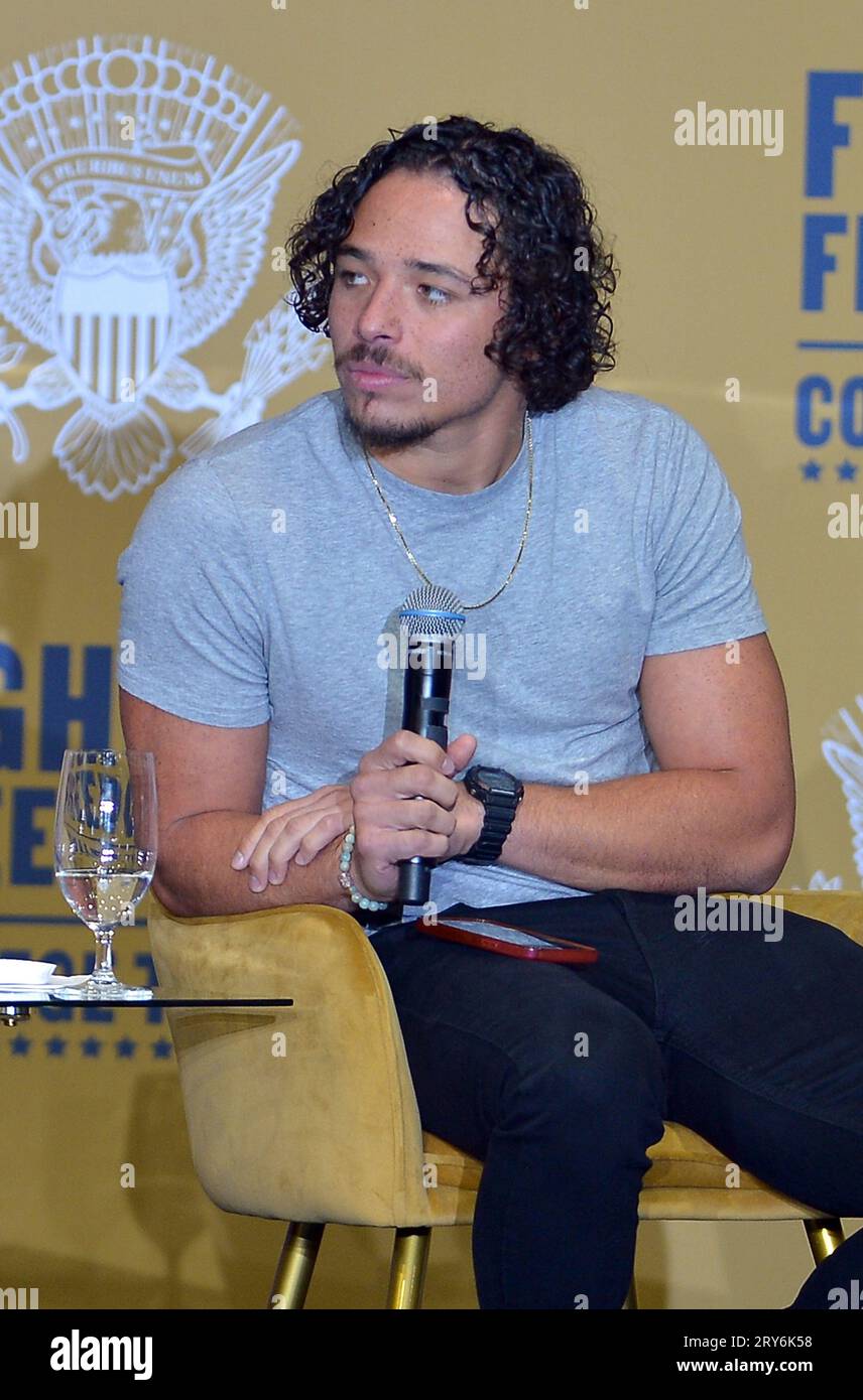 Miami, Florida, USA. 28th Sep, 2023. Actor Anthony Ramos on stage during U.S. Vice President
