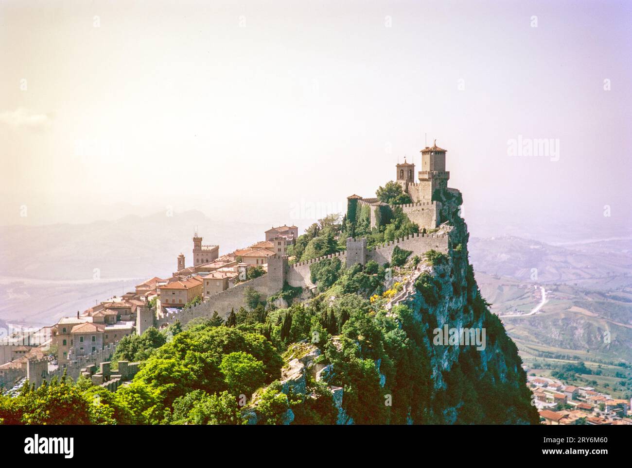 Fortress on Mount Titano, Republic of San Marino, Europe 1969 Stock Photo