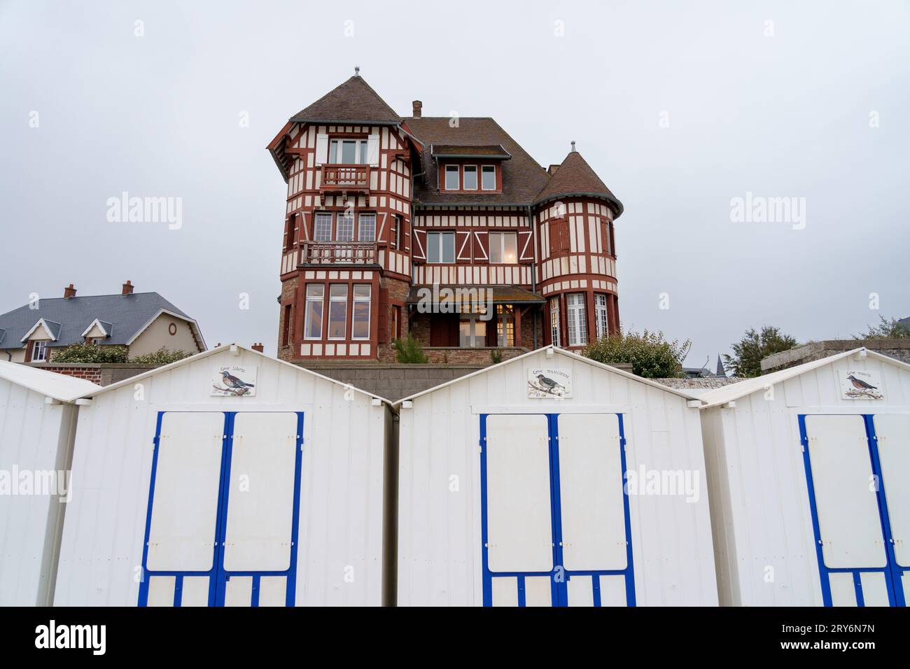 An impressive beachfront villa at Le Crotoy in Picardie Stock Photo
