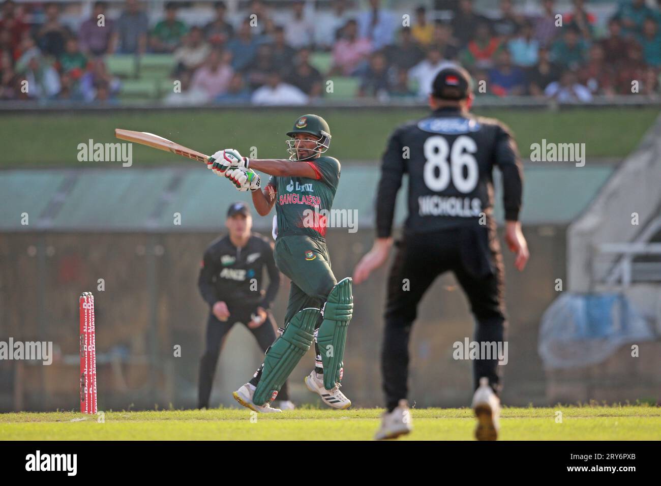 Nazmul Hasan Shanto During The Bangladesh New Zealand Third Odi Match