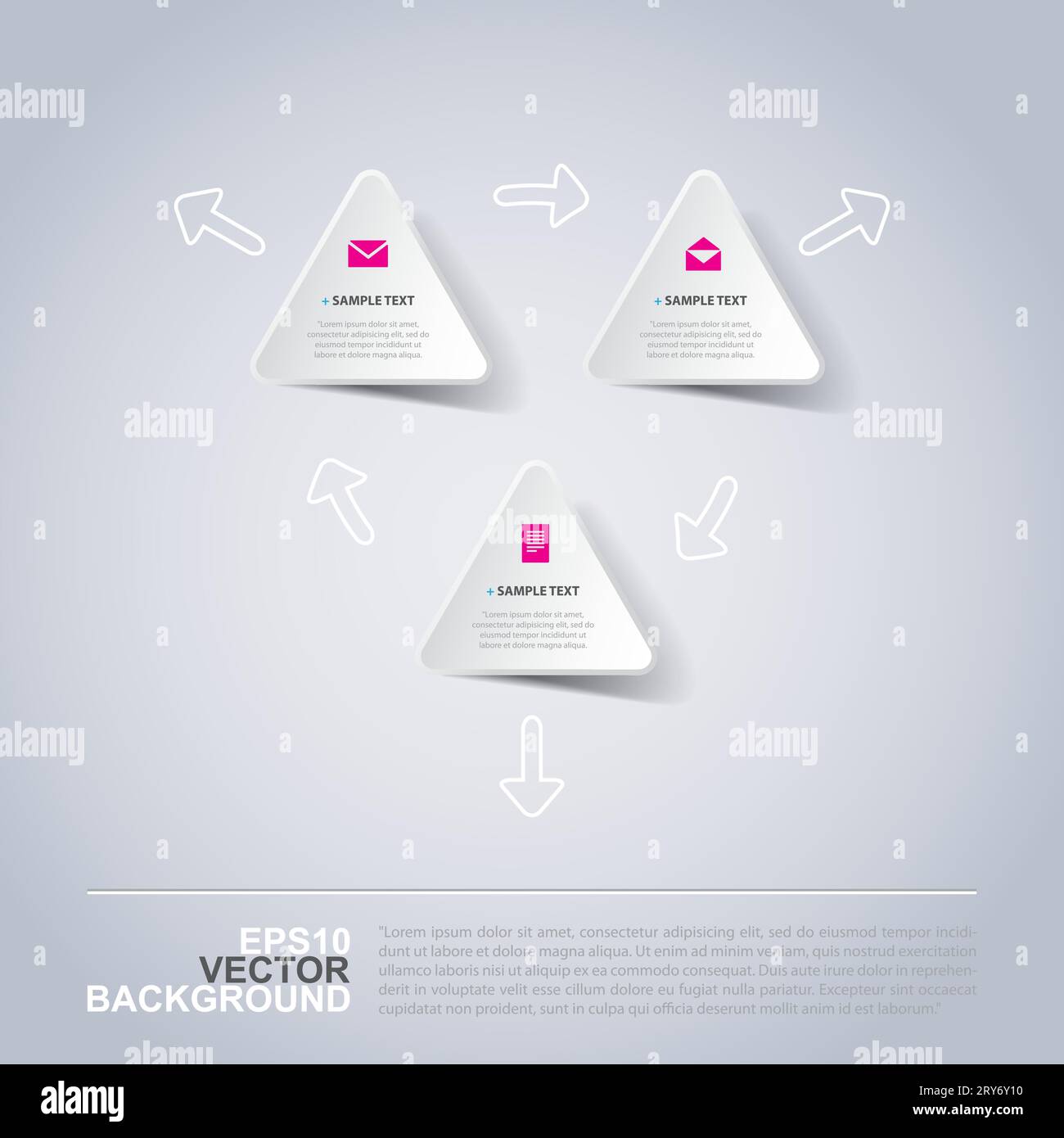 Minimal Paper Cut Infographics Design - Triangles Stock Vector Image ... image.