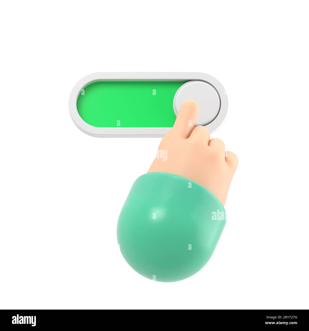 Cartoon Gesture Icon Mockup.3d render,cartoon character hand activating ...