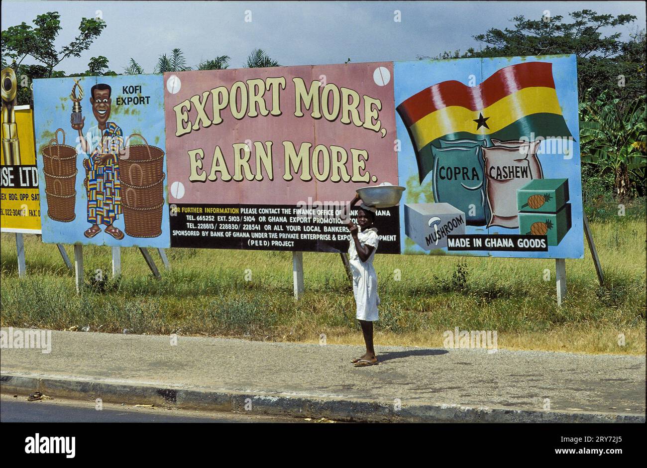 Ghana, Accra Export promotion billboard near the road leading to the