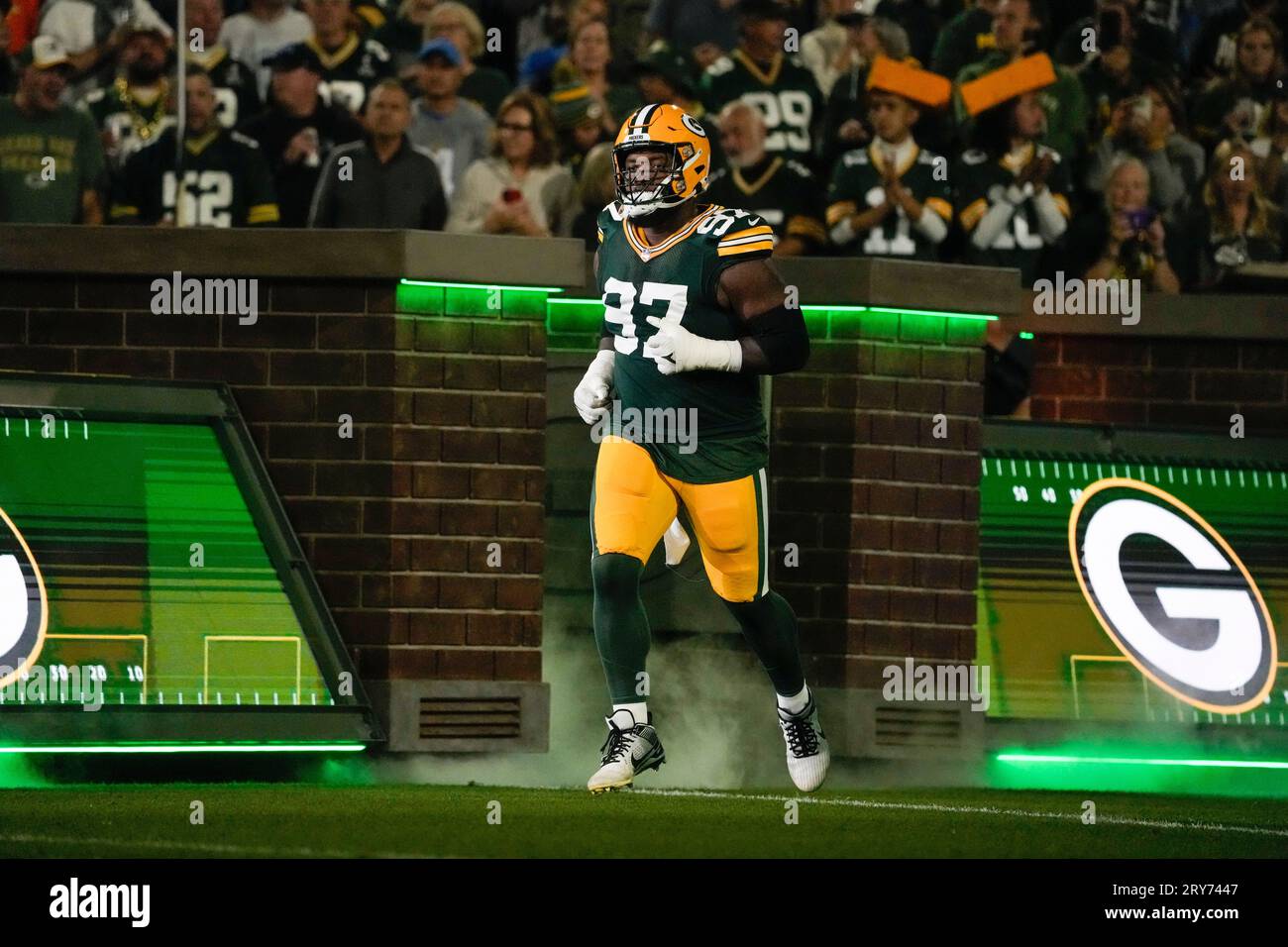 Green Bay Packers Kenny Clark Is Introduced Before An NFL Football Green Bay Packers Kenny Clark Is Introduced Before An Nfl Football Game Against The Detroit Lions Thursday Sept 28 2023 In Green Bay Wis Ap Photomorry Gash 2RY7447