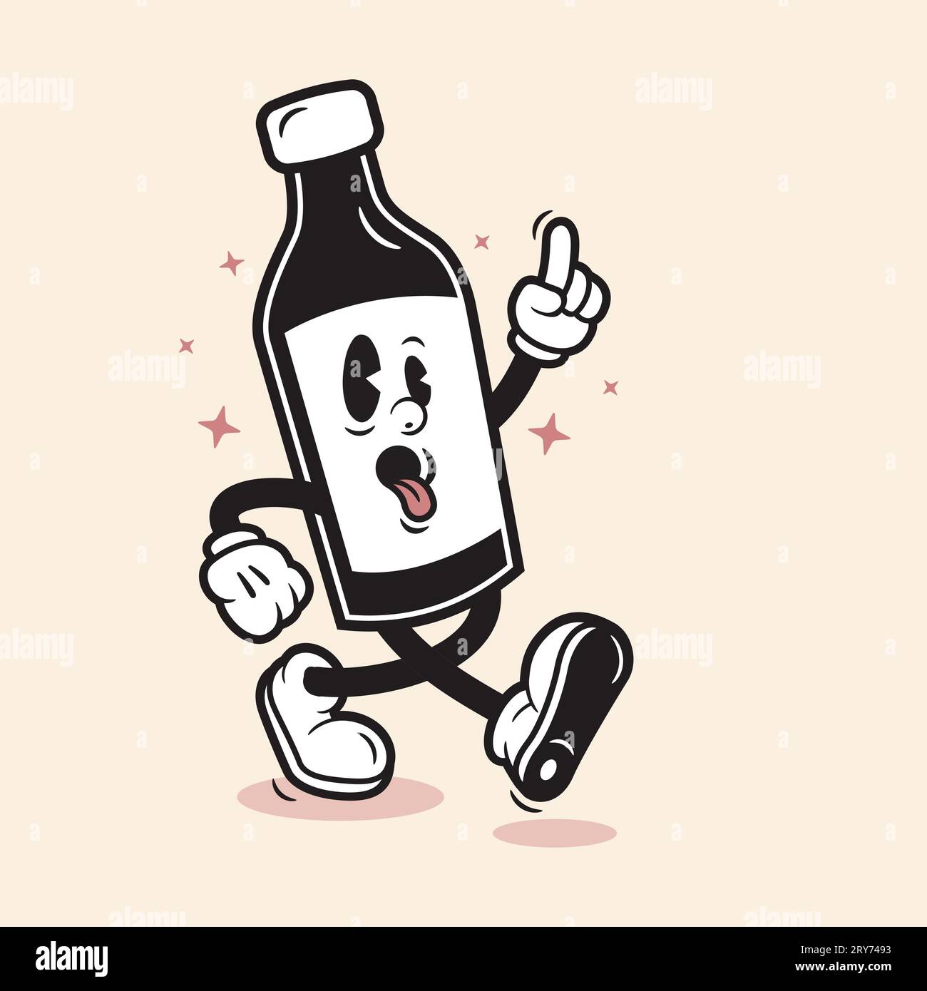 Bottle Beer Glass Mascot Cartoon Walking Glass Bottle Cartoon Character