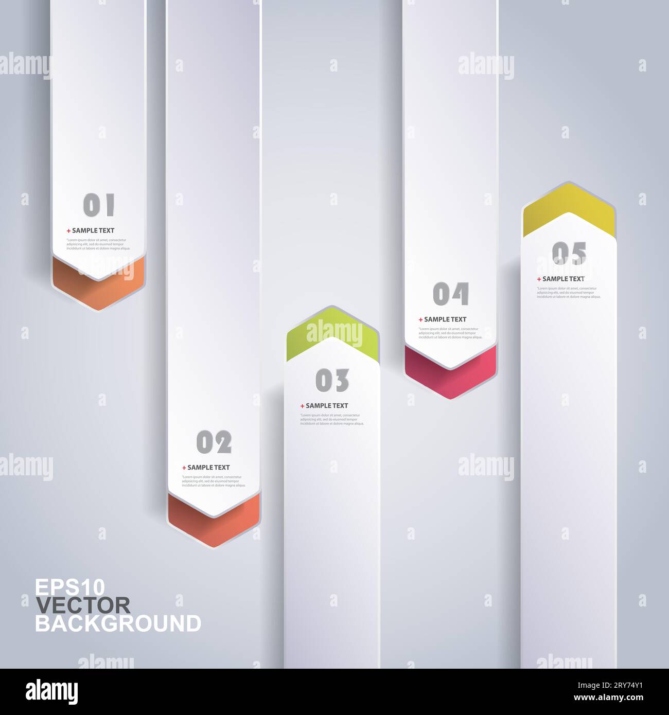 Colorful Paper Cut Infographics Design - Rounded Arrows Stock Vector ...