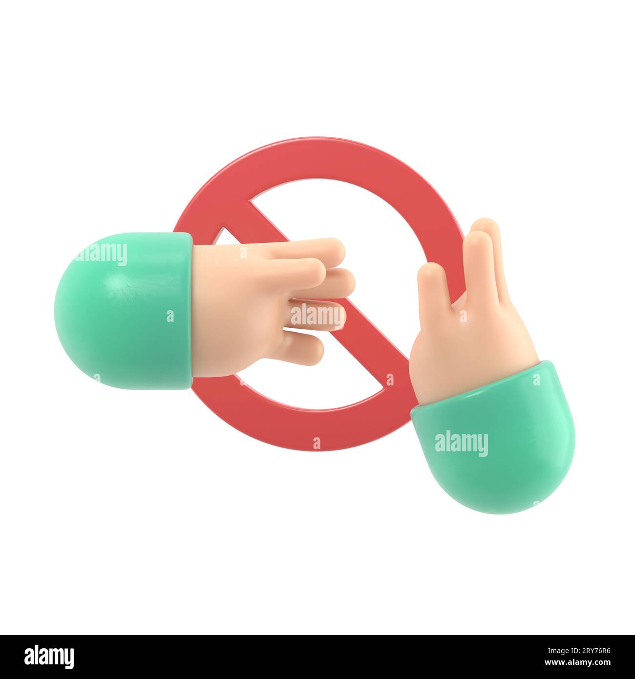 Do not contact. No handshake icon. Red prohibition sign. Precautions