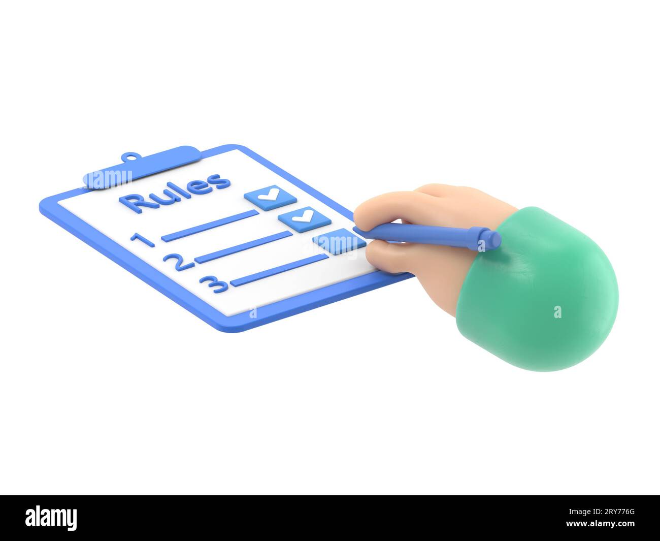 Rules concept. Businessman holding in hand clipboard with regulations