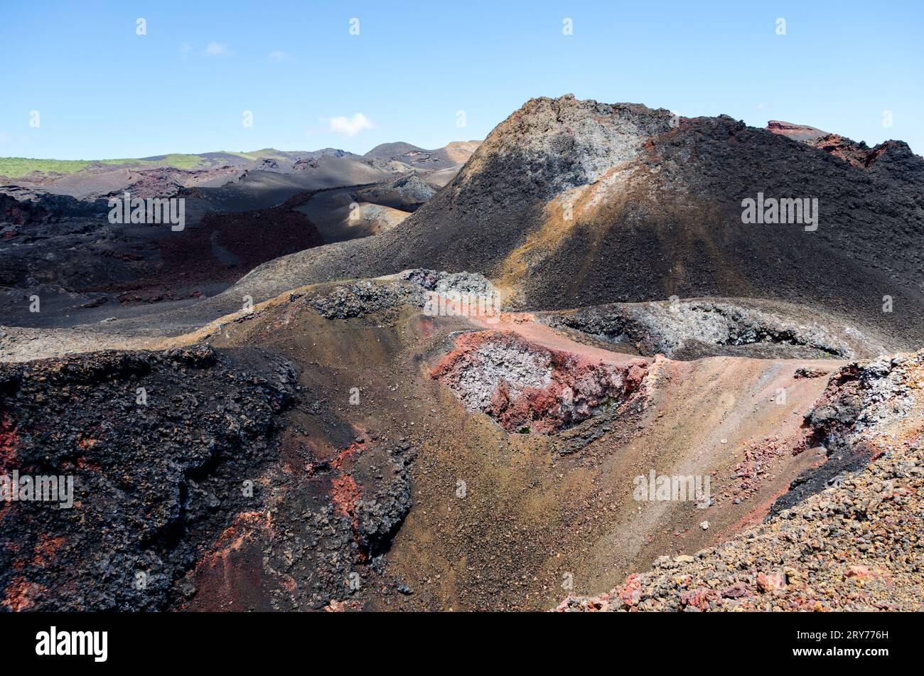 amazing volcanic landscape in galapagos islands Stock Photo