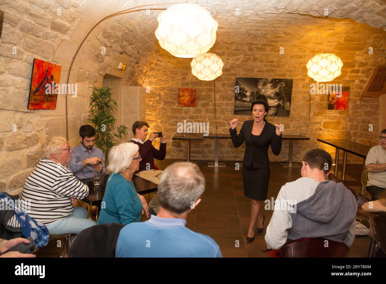 MEETING IN PARIS LAURENCE SAILLIET POLITICAL CAMPAIGN Stock Photo