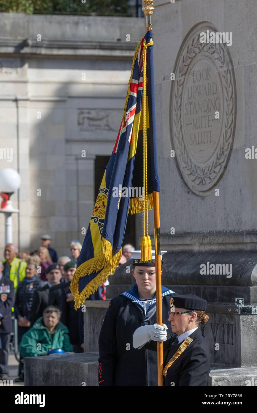 Southport, Merseyside UK 29 Sept 2023 H..R.H. The PRINCESS ROYAL at the  Royal British Legion, Armed Forces Charity 100 years anniversary memorial re-dedication event in Southport, Credit MediaWorldImages/AlamyLiveNews Stock Photo