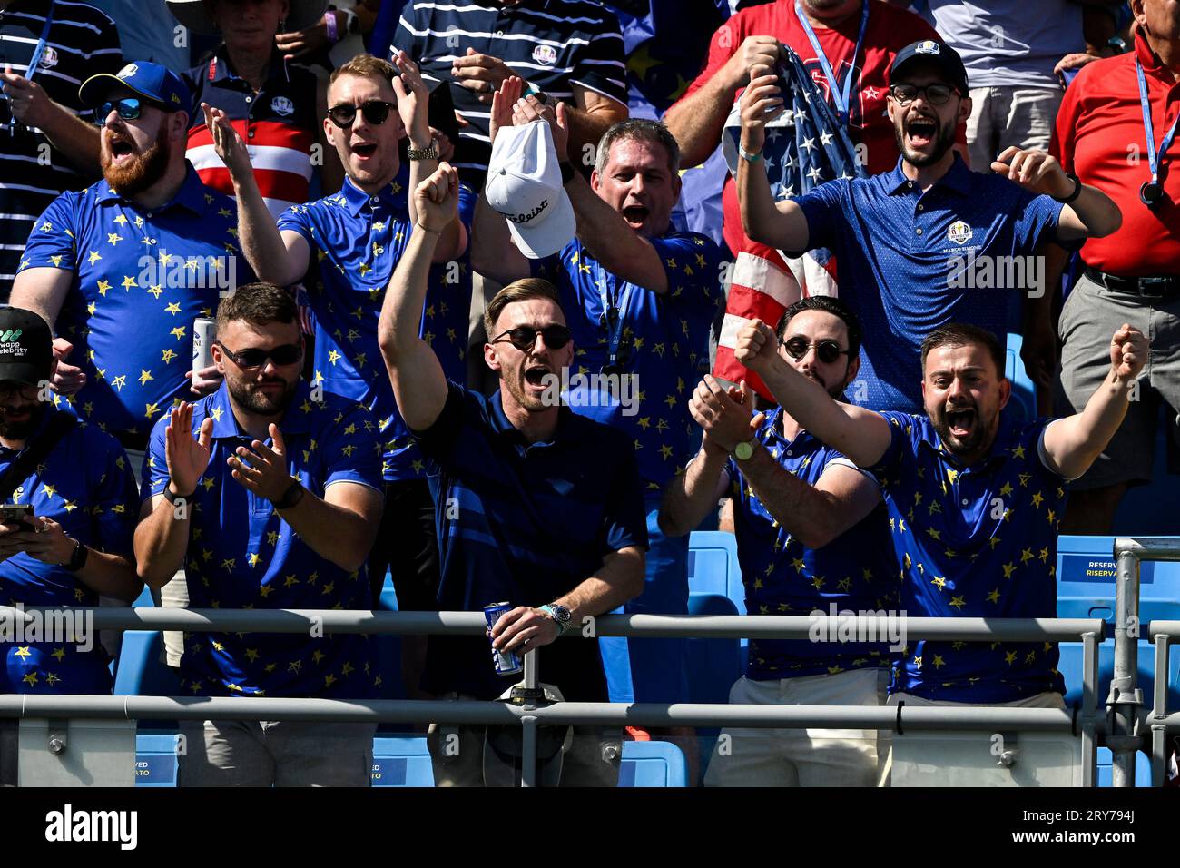 Roma, Italy. 29th Sep, 2023. Fans of team Europe cheer on during the