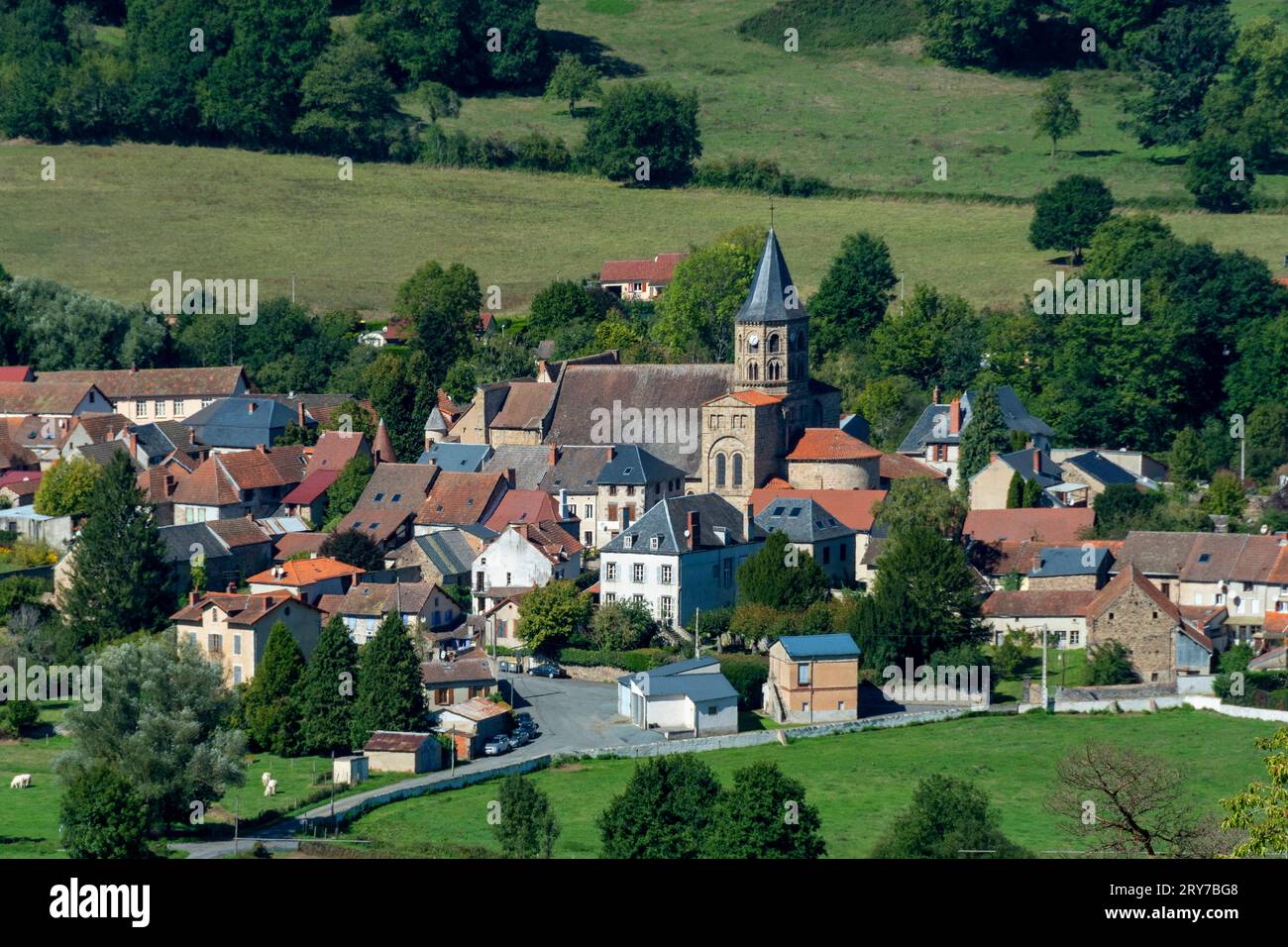 Combrailles region. Menat village. Puy de Dome. Auvergne-Rhone-Alpes. France Stock Photo