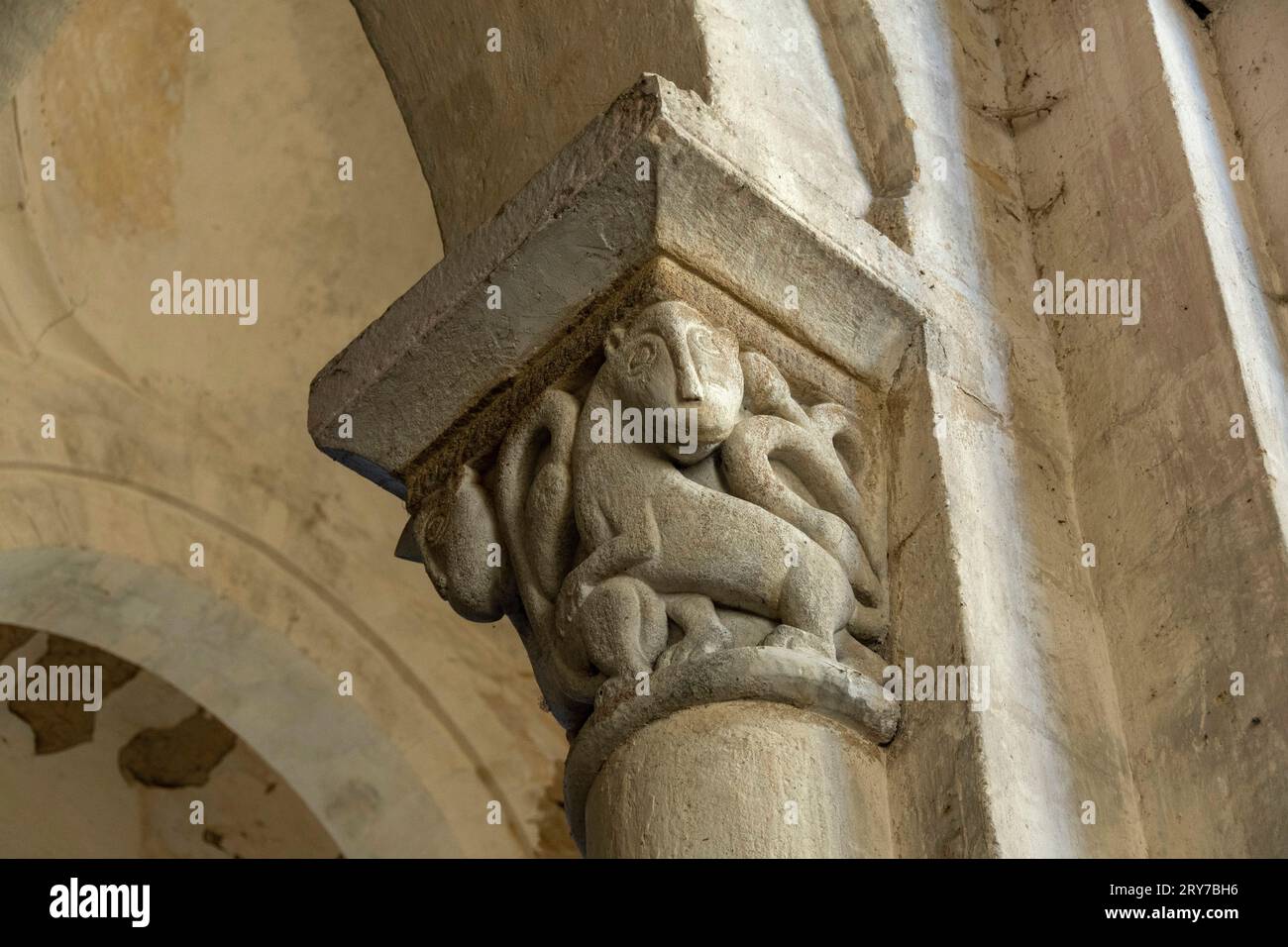 Combrailles region. Menat village, capital of the benedictine abbey (12th century),Puy de Dome department, Auvergne-Rhone-Alpes, France Stock Photo