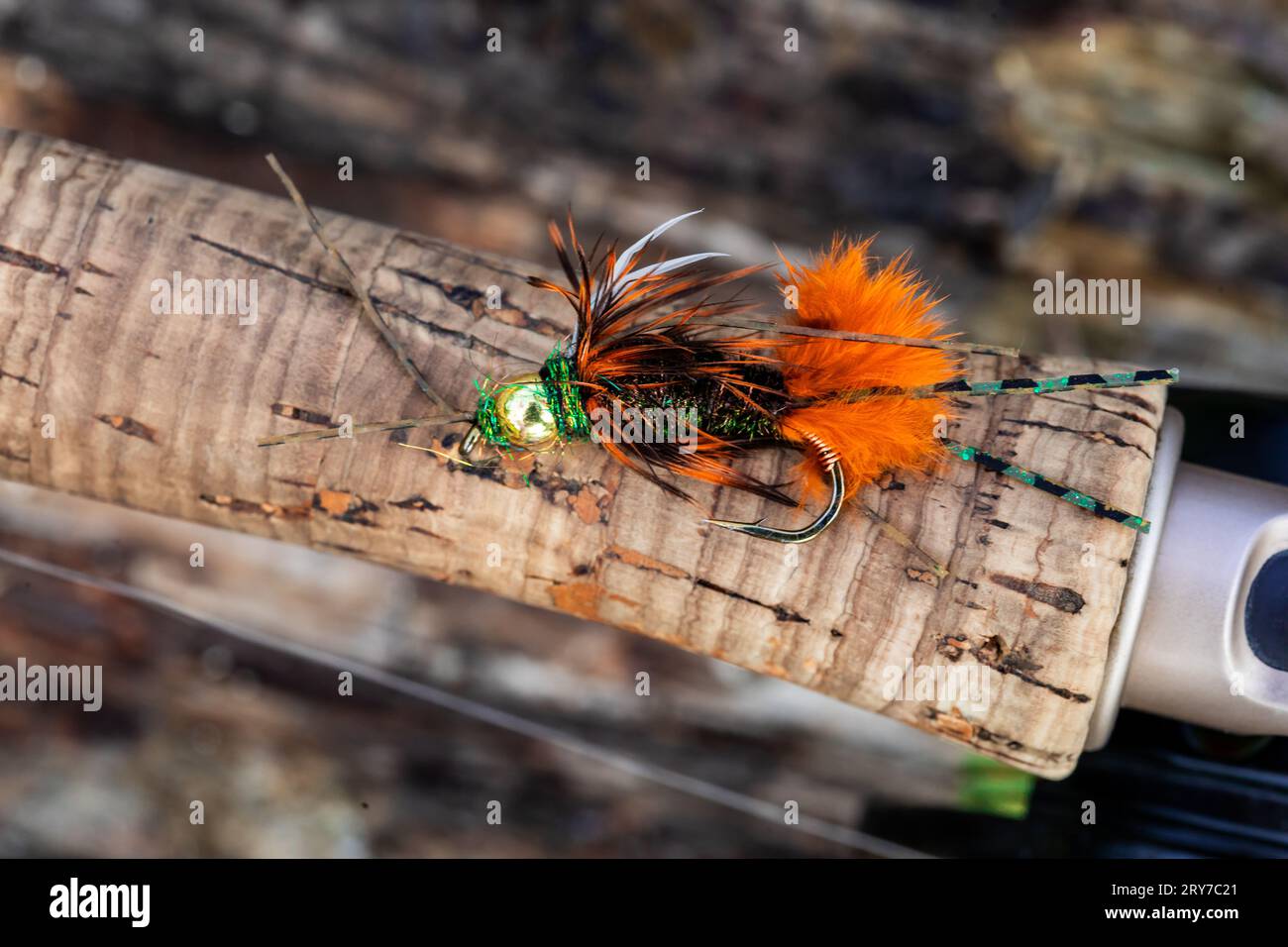 Fly Fishing Detail Closeup at the River Stock Photo - Alamy