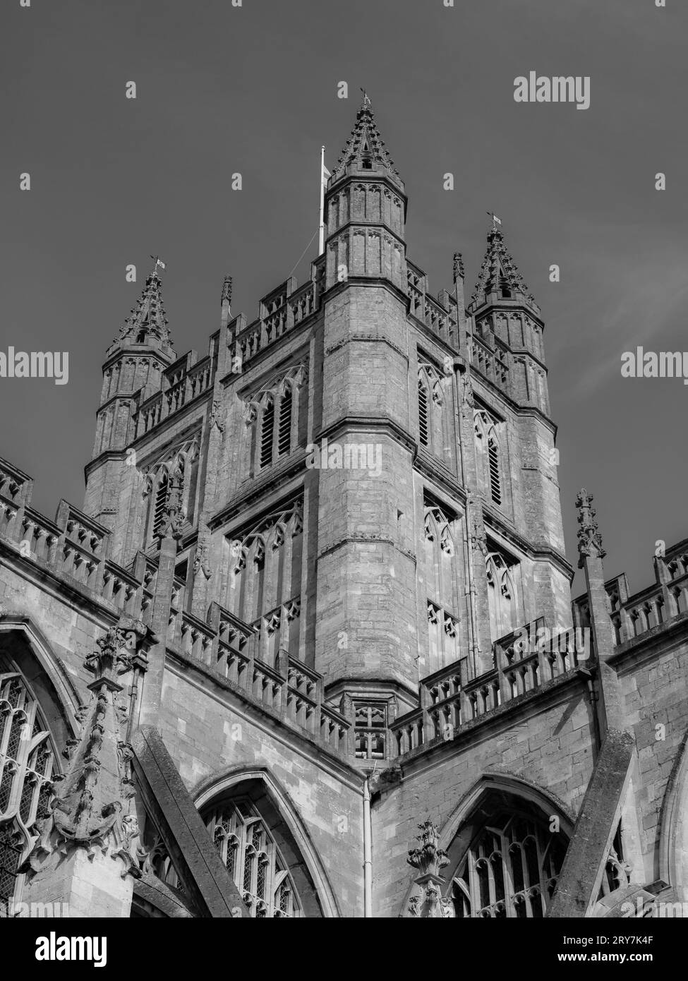 Black and White Landscape, Bath Abbey, Bath, Somerset, England, UK, GB