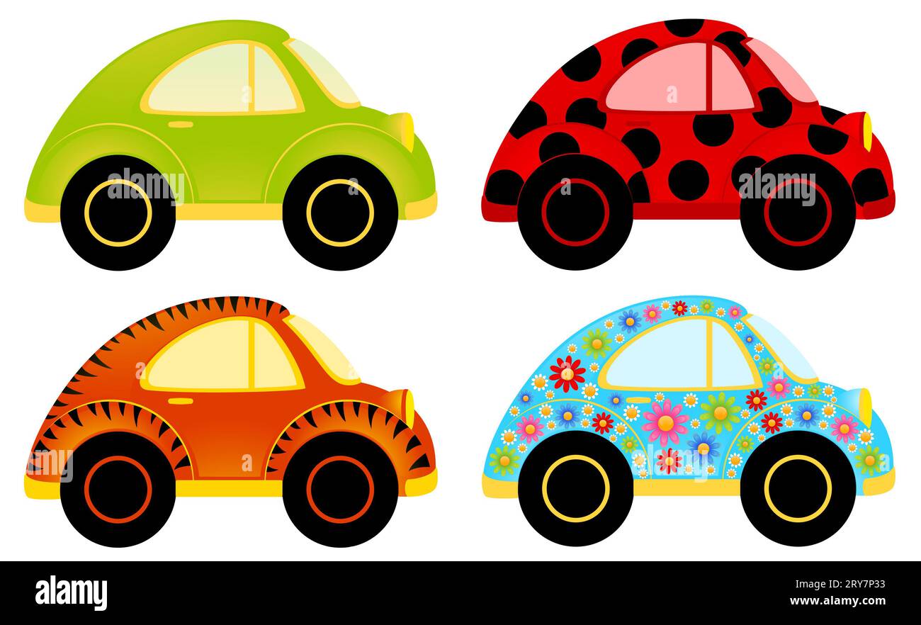Set of cartoon cars Stock Photo
