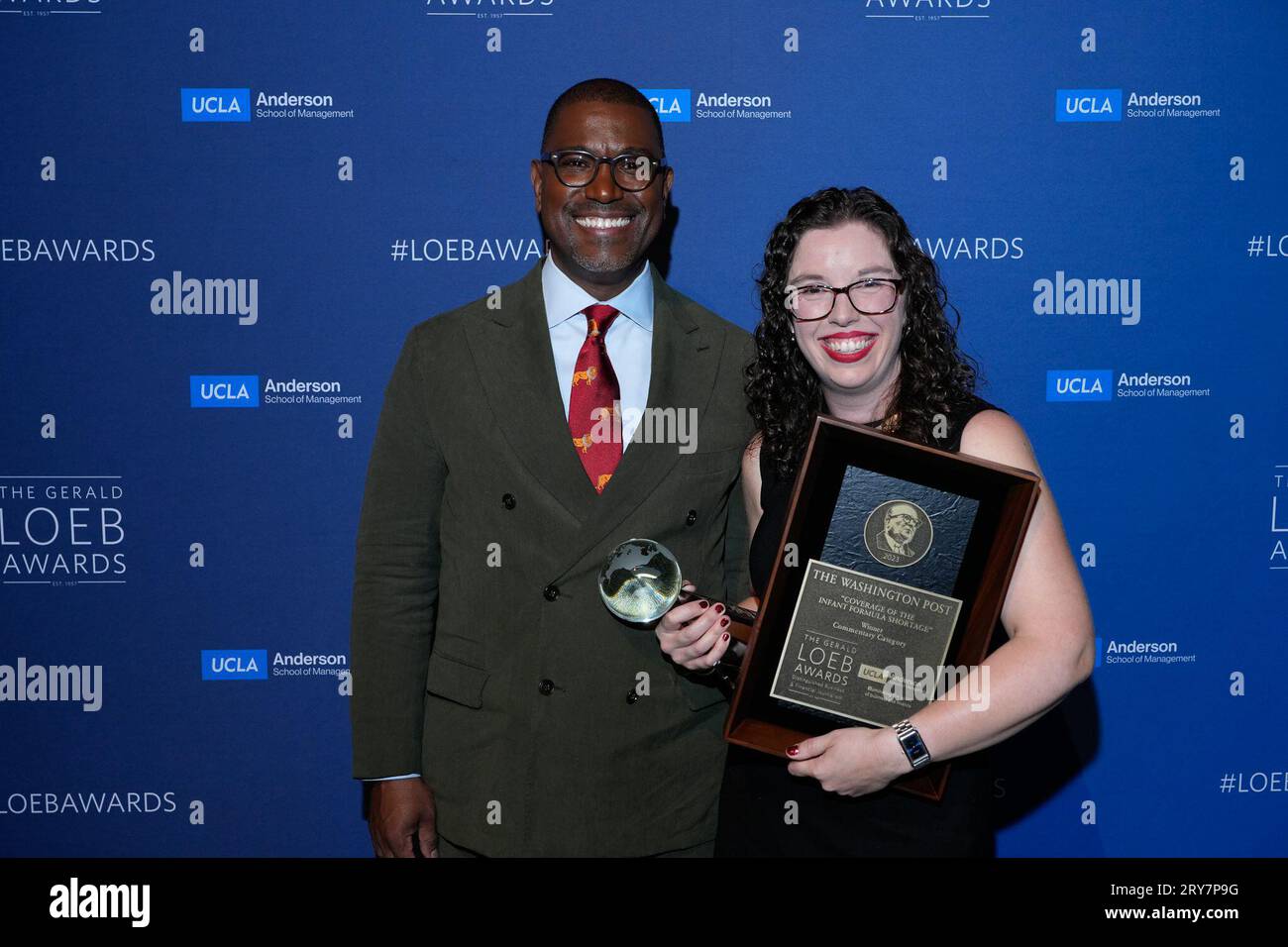 New York, United States. 28th Sep, 2023. New York, New York. Thursday September 28, 2023. Romaine Bostick, Alyssa Rosenberg during 2023 Gerald Loeb Awards hosted by UCLA Anderson School of Business, held at Capitale in New York City, Thursday, September 28, 2023. Photo Credit: Jennifer Graylock/Alamy Live News Stock Photo