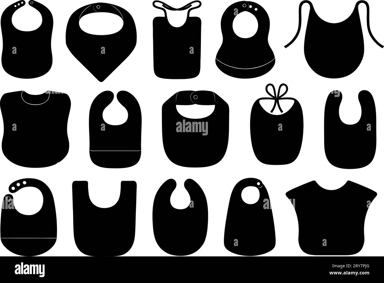 Set of different baby bibs isolated on white Stock Vector Image & Art ...