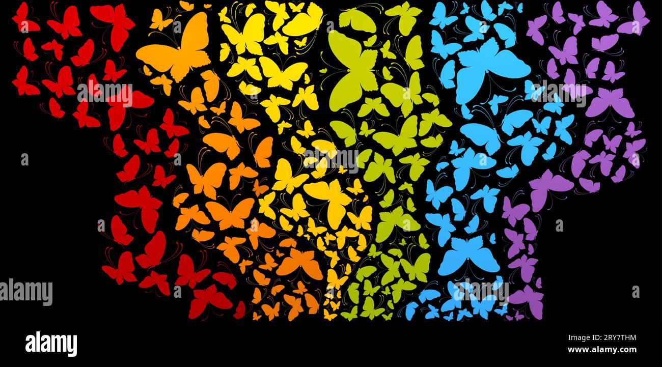 Abstract background with tropical butterflies Stock Photo - Alamy
