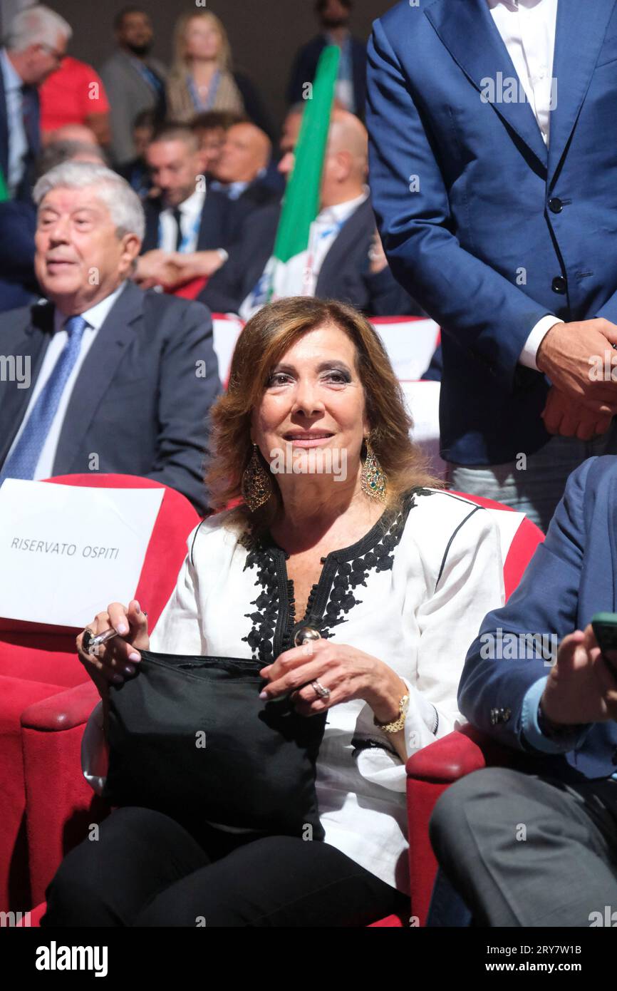 Maria Elisabetta Alberti Casellati, is an Italian politician, from 24 March 2018 to 12 October 2022 President of the Senate of the Republic in the 18th legislature, the first woman to hold that office. She has been Minister for Institutional Reforms in the Meloni government since 22 October 2022. during the Forza Italia congress in Pestum September 29, 2023. Stock Photo