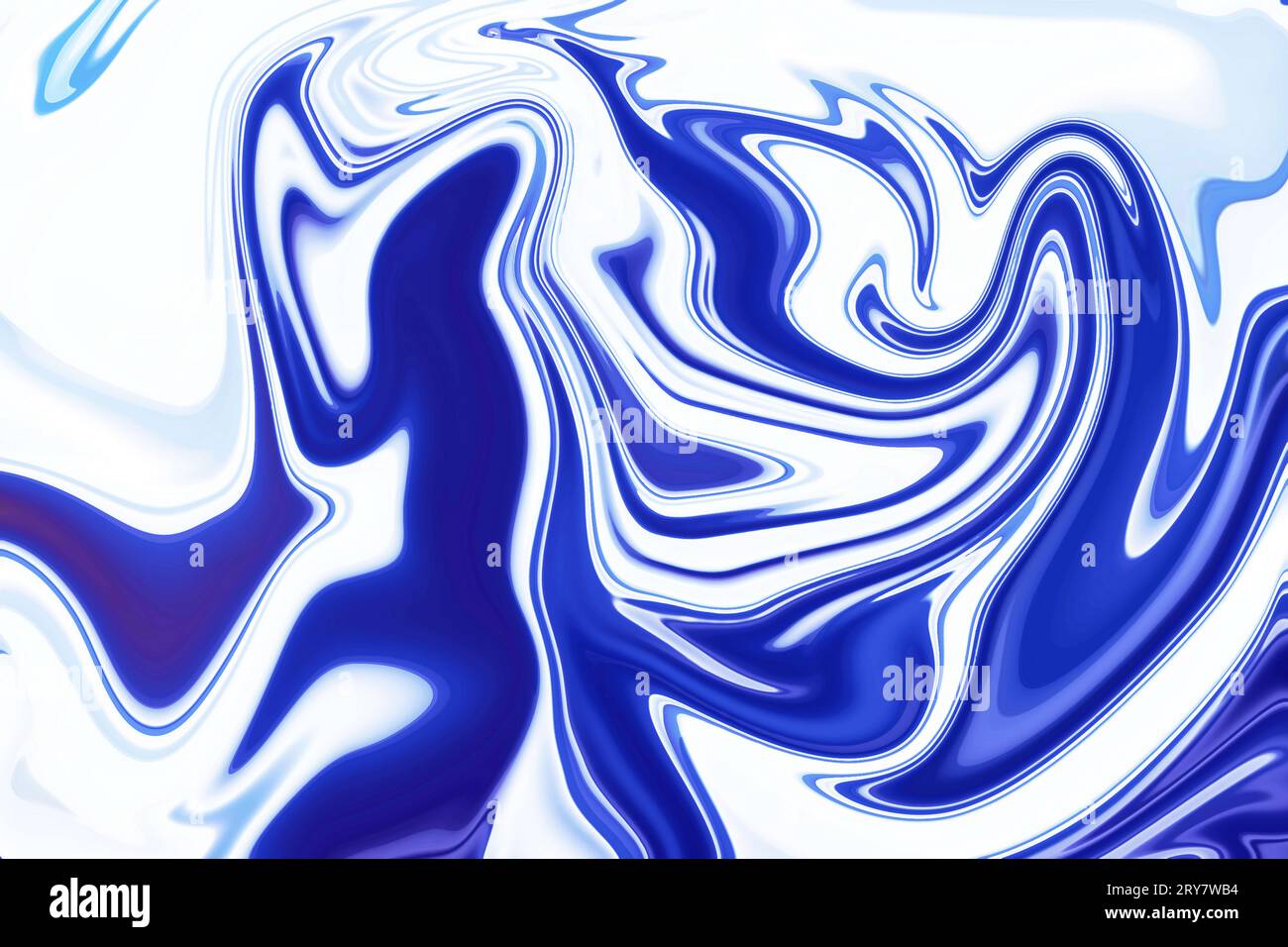 an artistic fusion of hues, marbling, and fluid expression hand-painted background with mixed liquid blue paints abstract fluid acrylic painting liqui Stock Photo