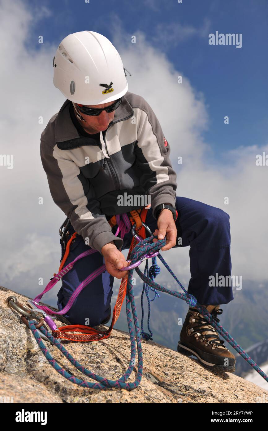 Rock climbing in the Alps, Austria Stock Photo Alamy