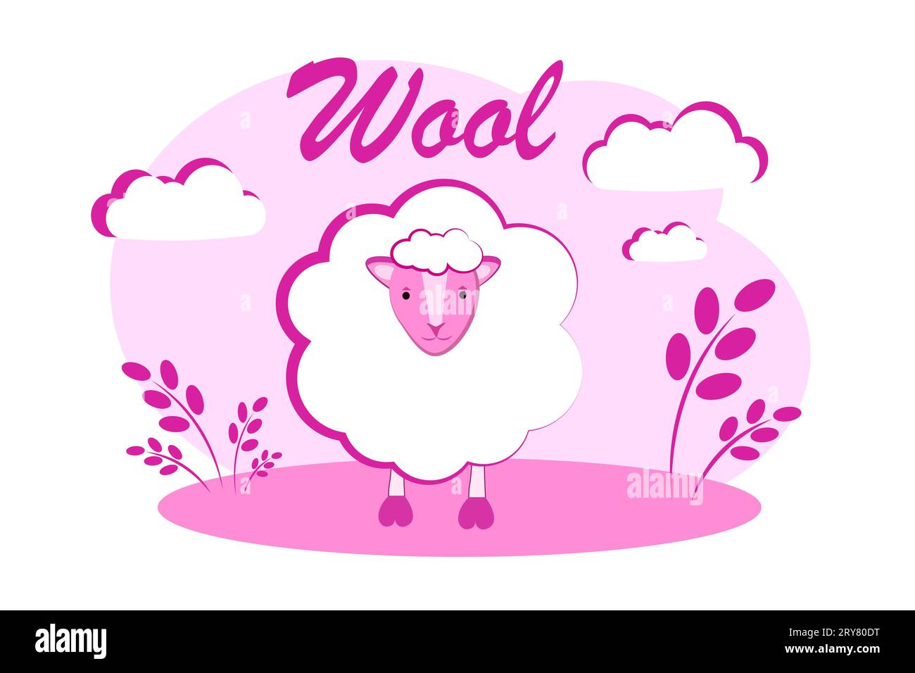 Cartoon cute white sheep Stock Vector Images - Alamy