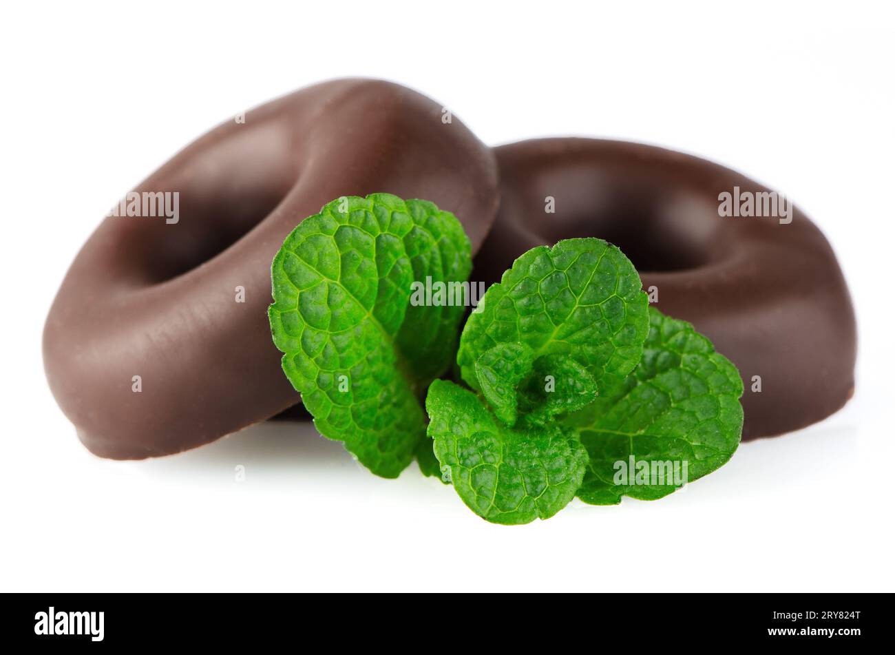 Chocolate donut cookies Stock Photo