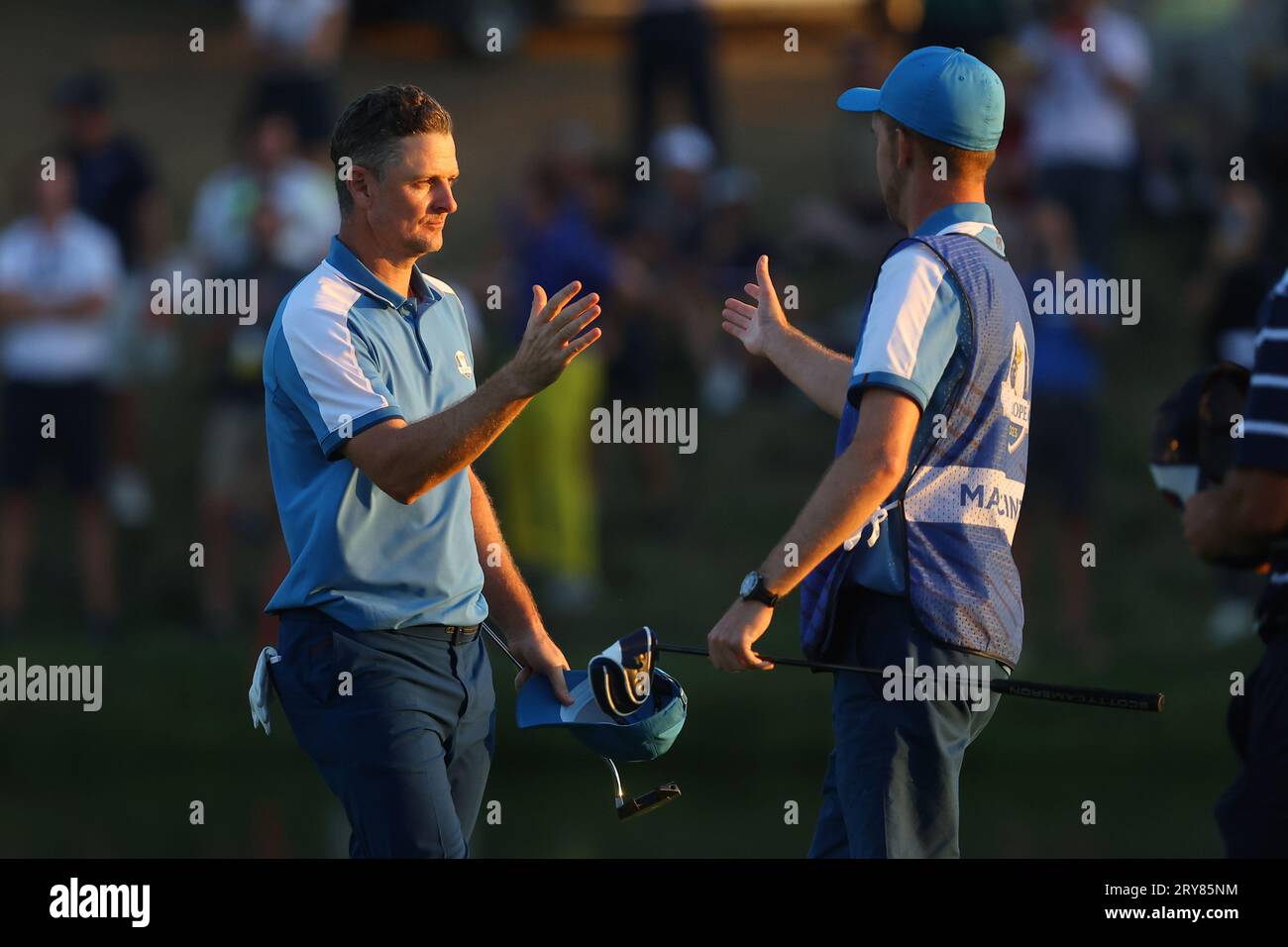Rome, . 29th Sep, 2023. Rome, Italy 29.09.2023 Justin ROSE celebrate