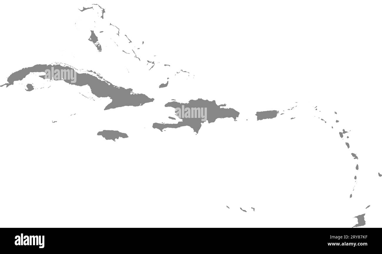 GRAY CMYK color map of CARIBBEAN ISLANDS Stock Vector Image & Art Alamy