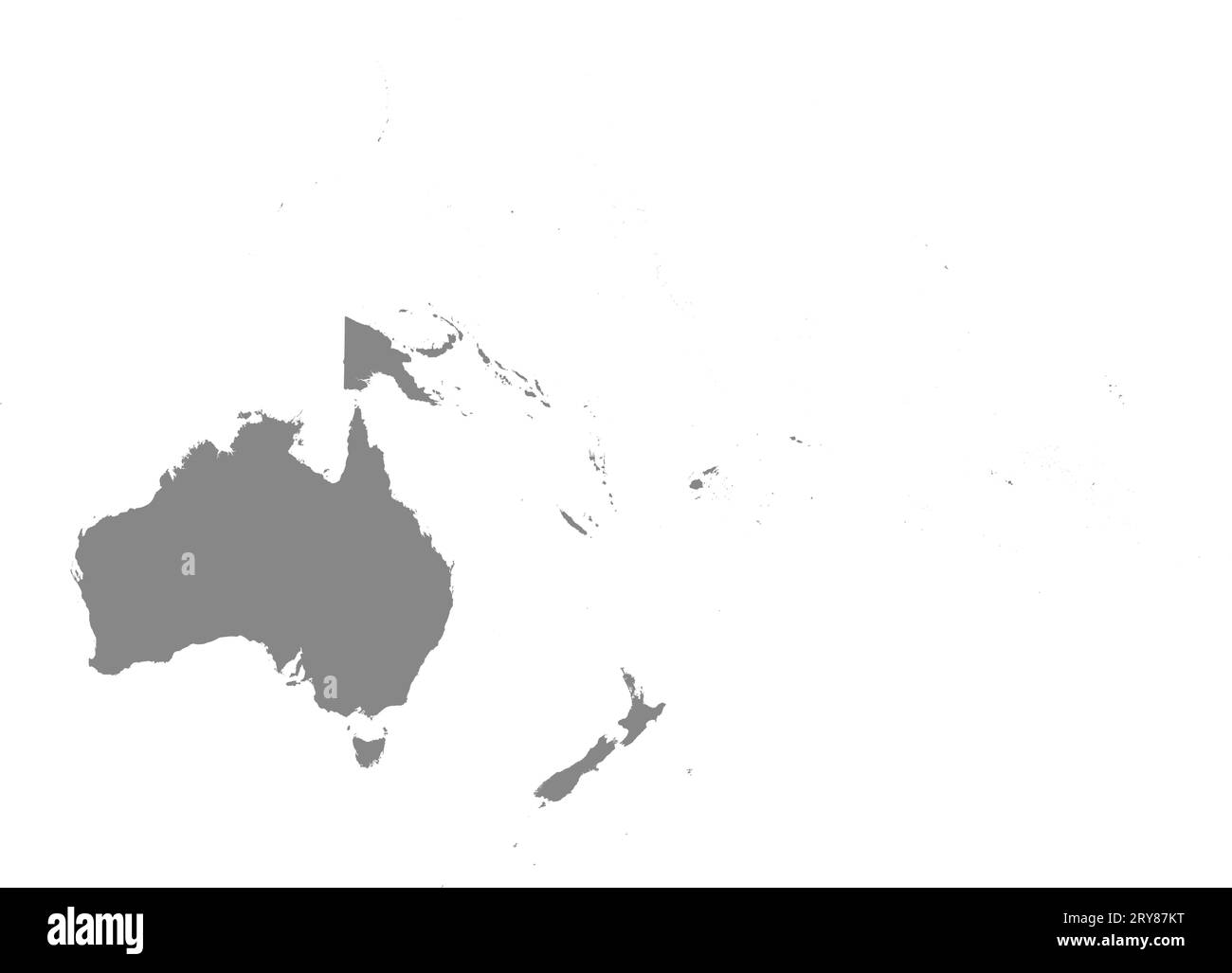 GRAY CMYK color map of OCEANIA Stock Vector