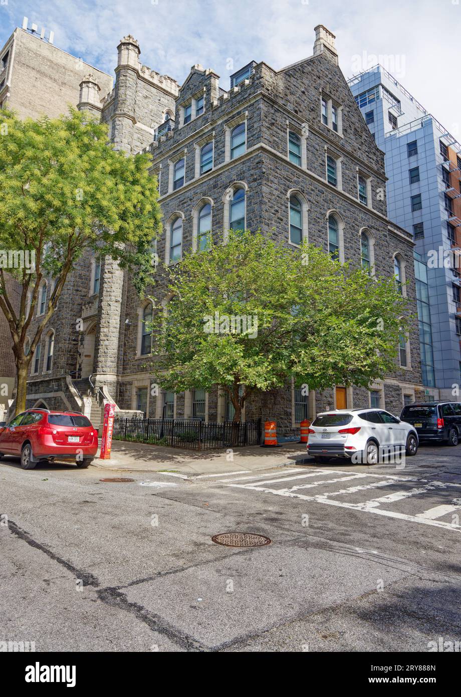 Fortune Academy, at 630 Riverside Drive, is a Gothic castlelike