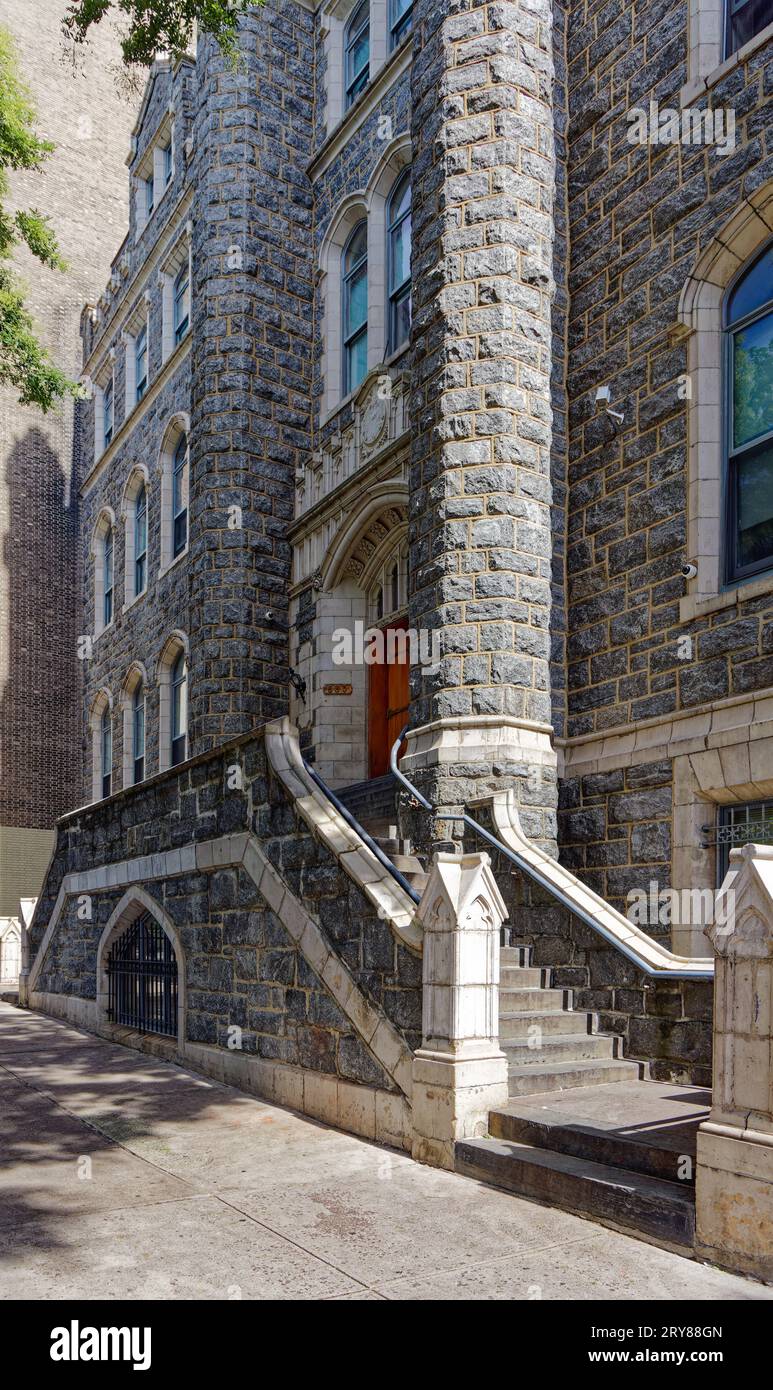 Fortune Academy, at 630 Riverside Drive, is a Gothic castlelike