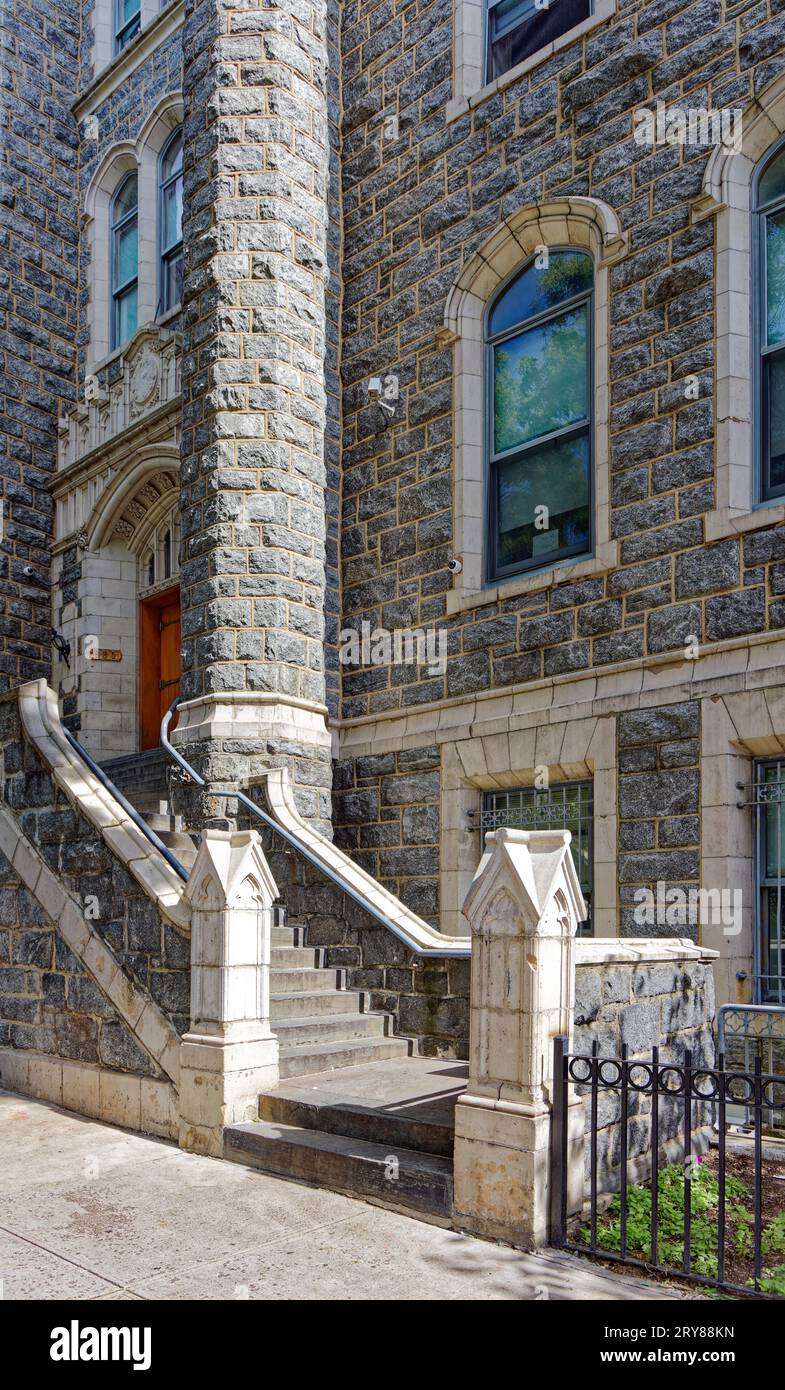 Fortune Academy, at 630 Riverside Drive, is a Gothic castlelike
