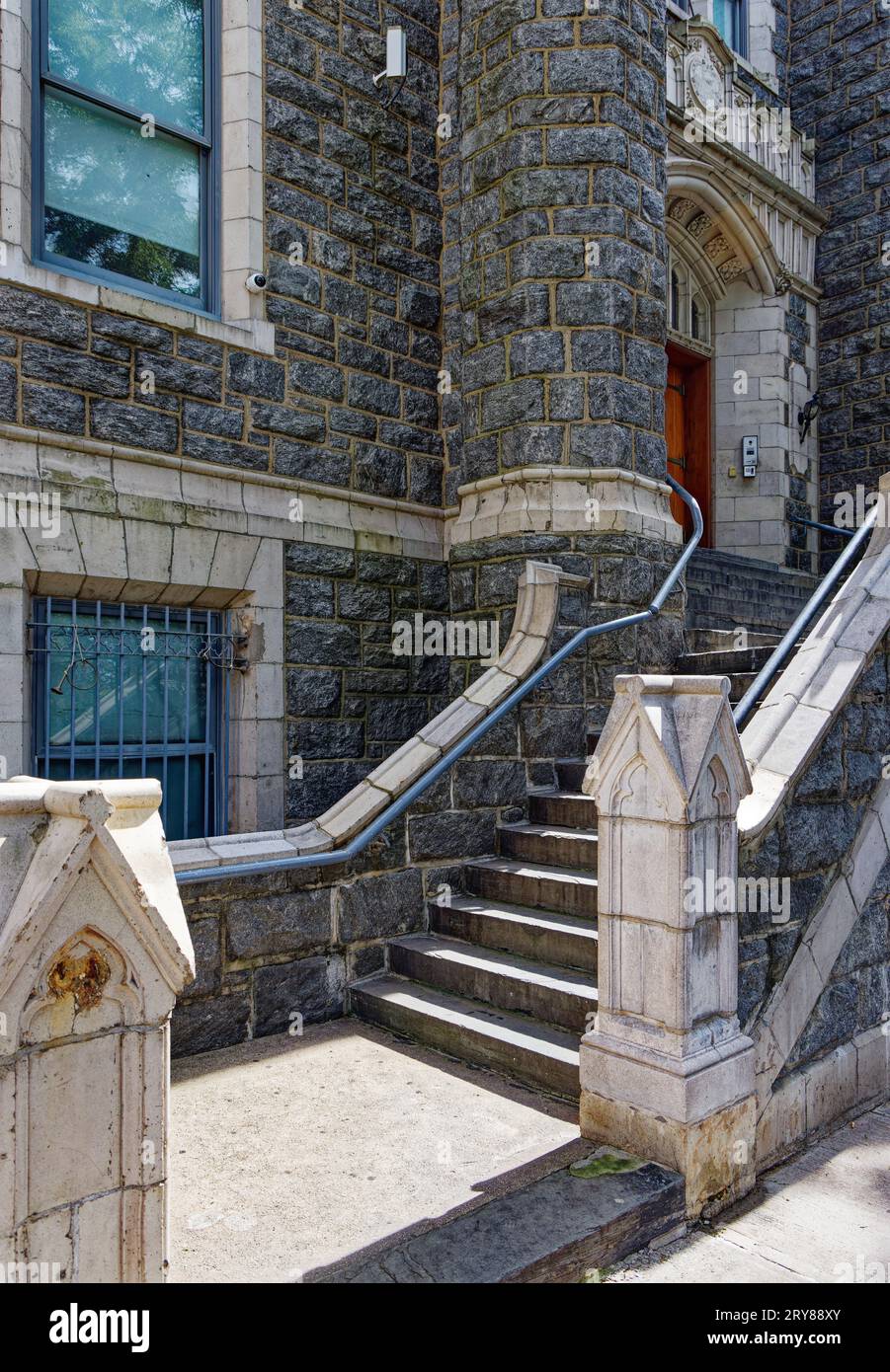 Fortune Academy, at 630 Riverside Drive, is a Gothic castlelike