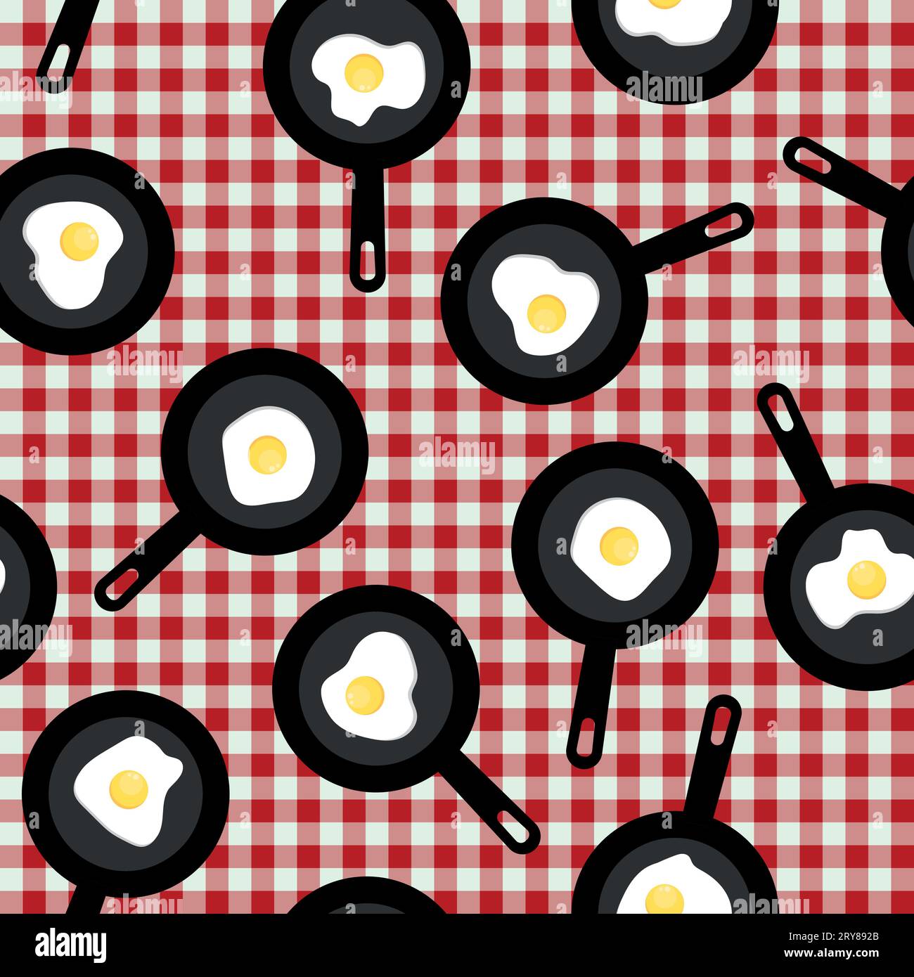 Vector seamless pattern with frying pans Stock Vector