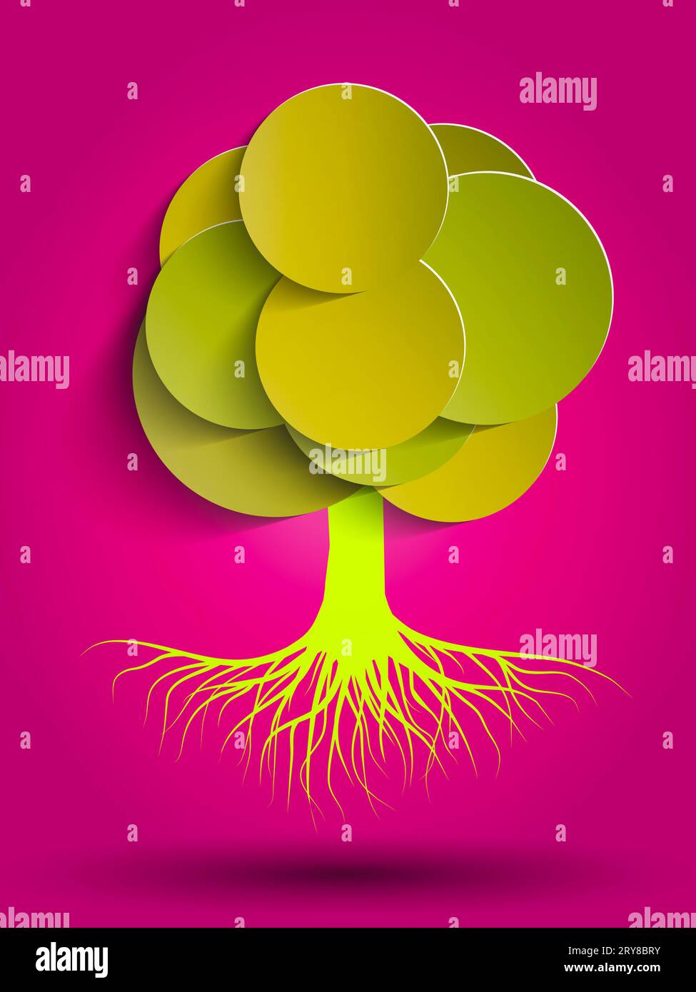 Pink Tree Illustration Stock Photo - Alamy