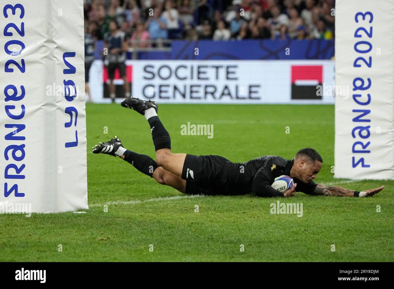 New Zealand's Aaron Smith scores a try during the Rugby World Cup Pool ...