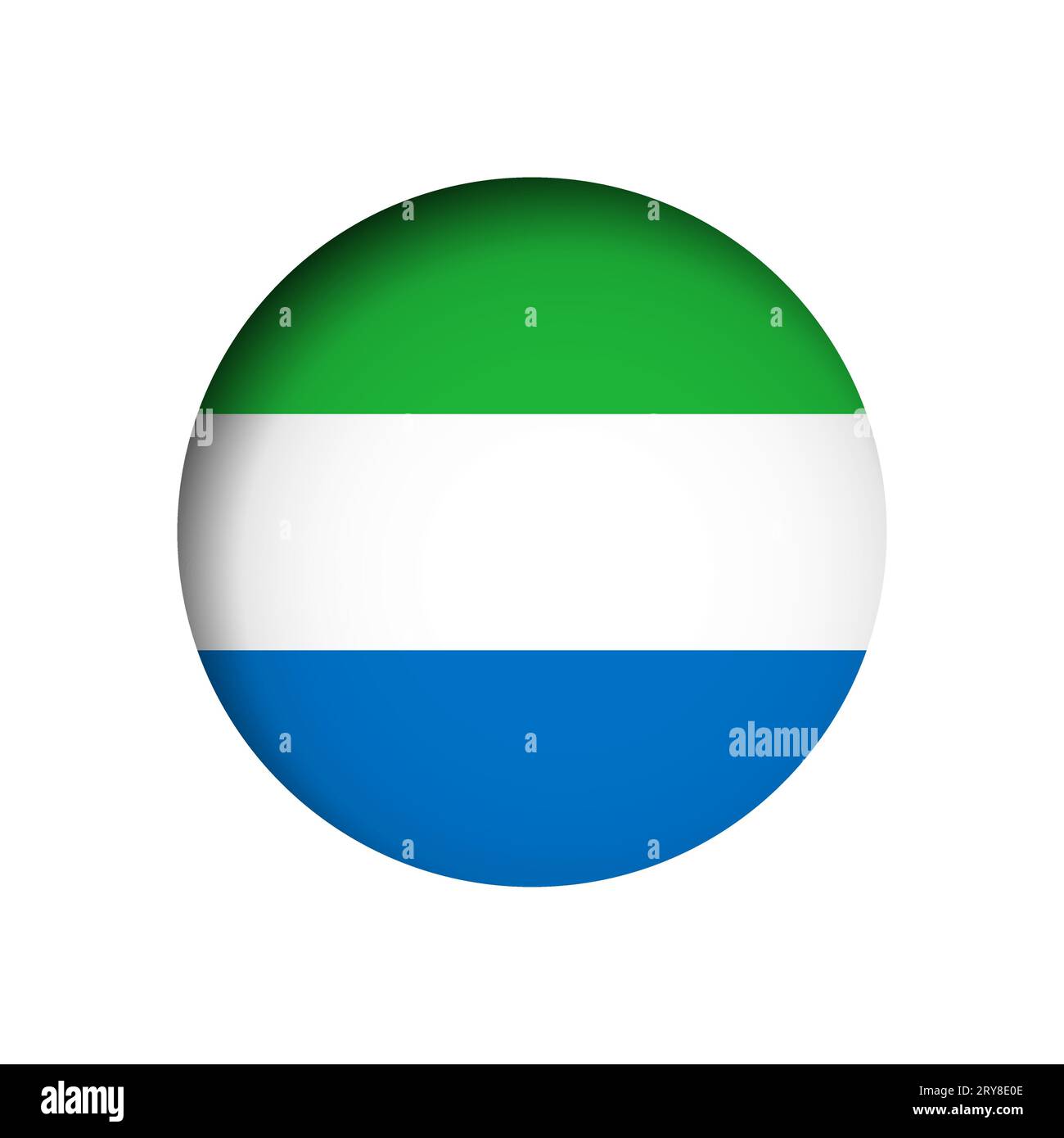 Sierra Leone flag - behind the cut circle paper hole with inner shadow ...