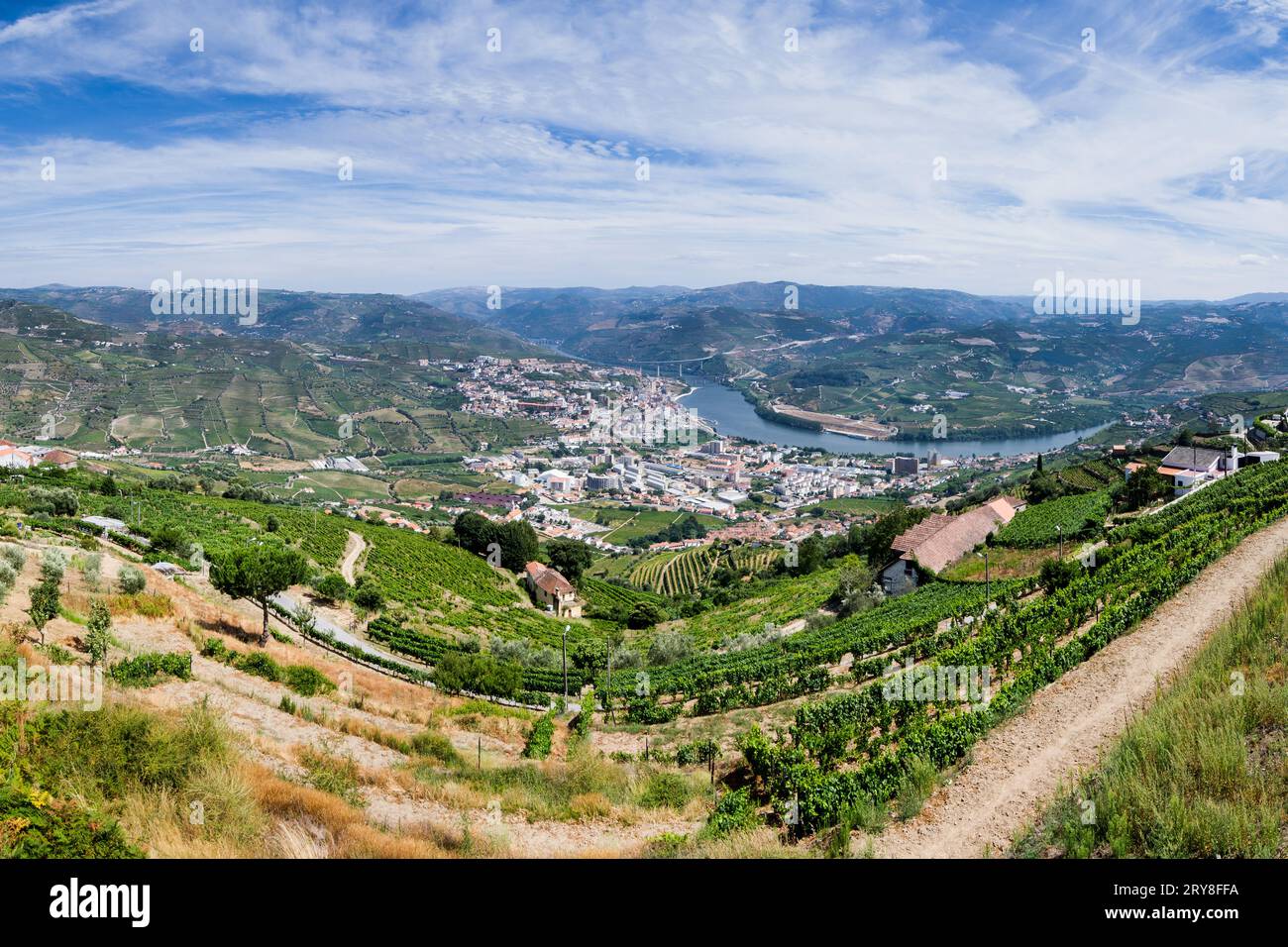 Panoramic view over River Douro Stock Photo