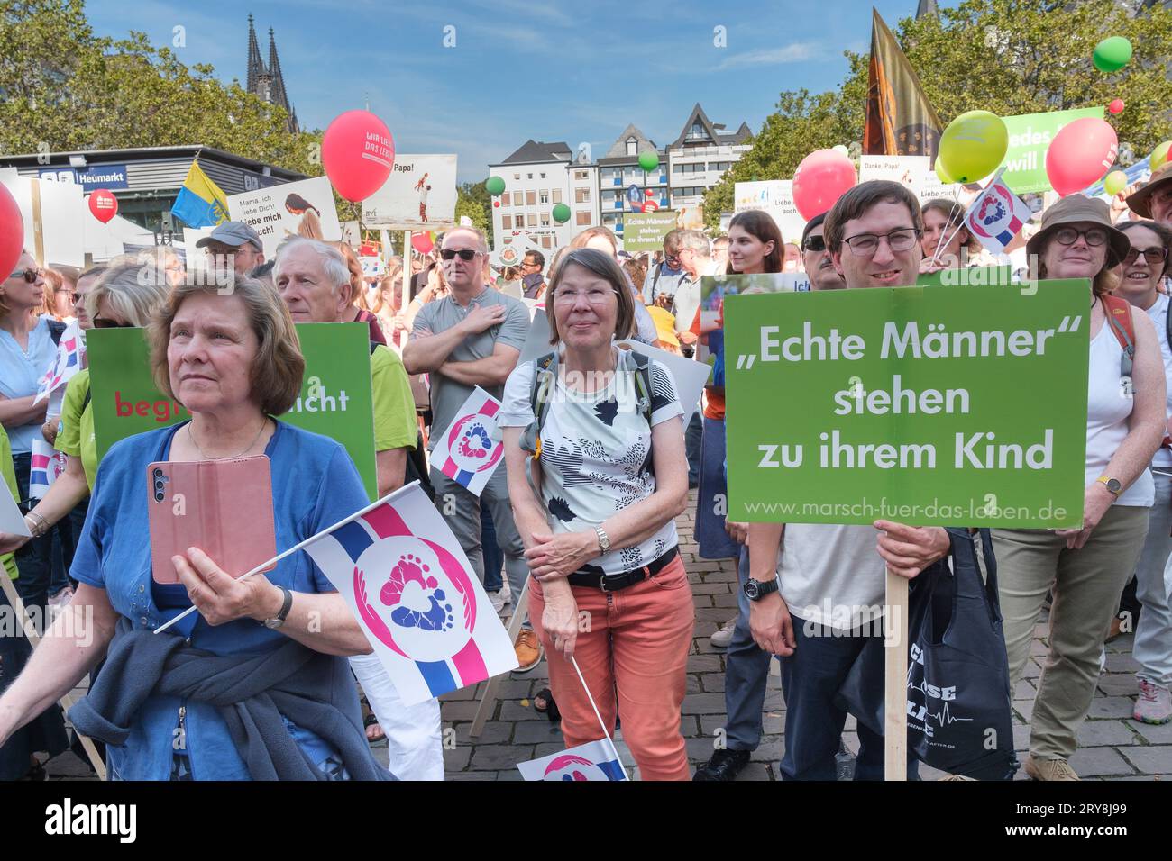 March for Life on 16 September 2023 in Cologne organised by the Bundesverband Lebensrecht (BVL) Stock Photo