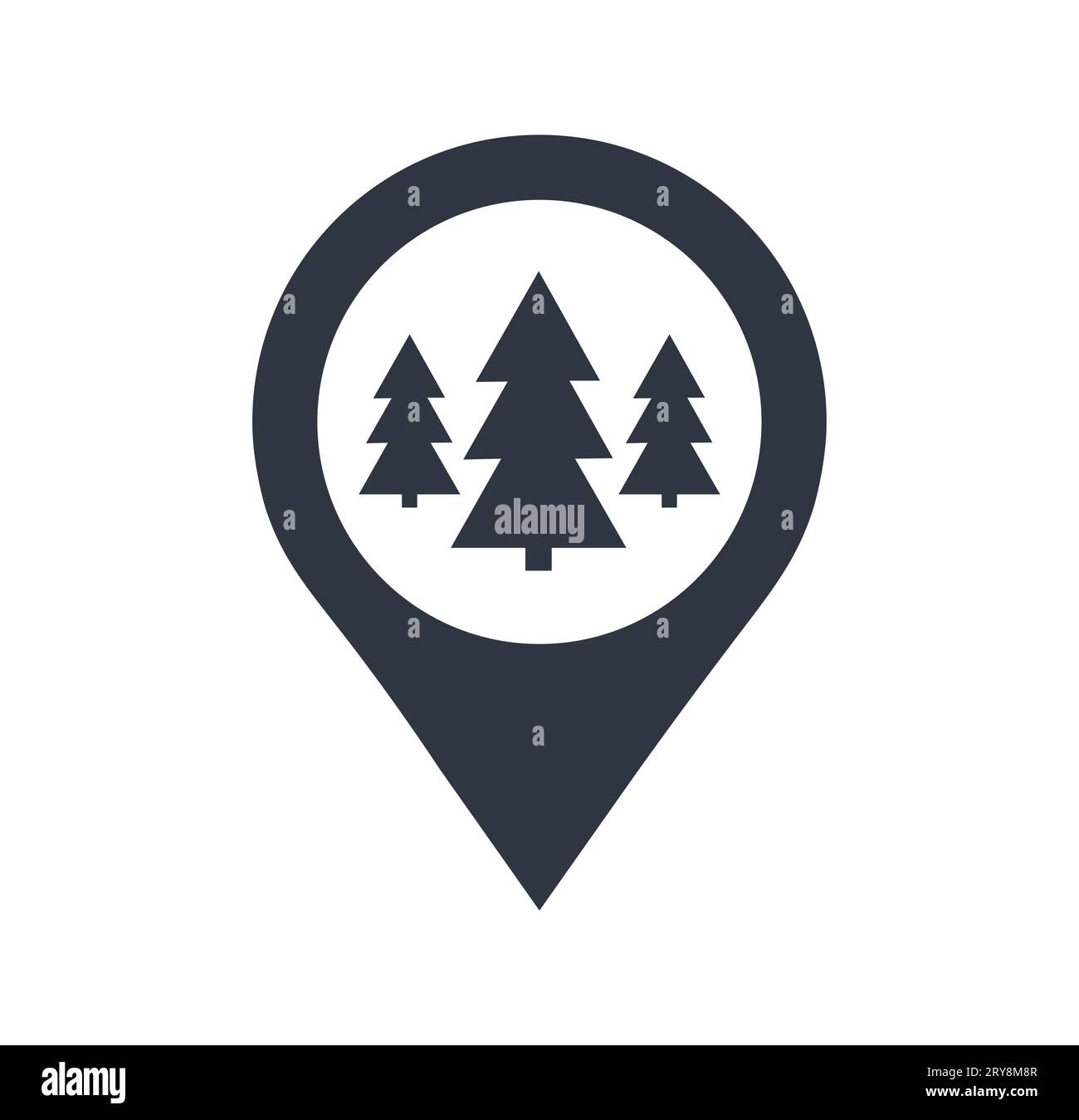 Monochromatic Forest Map Symbol Stock Vector Image & Art Alamy