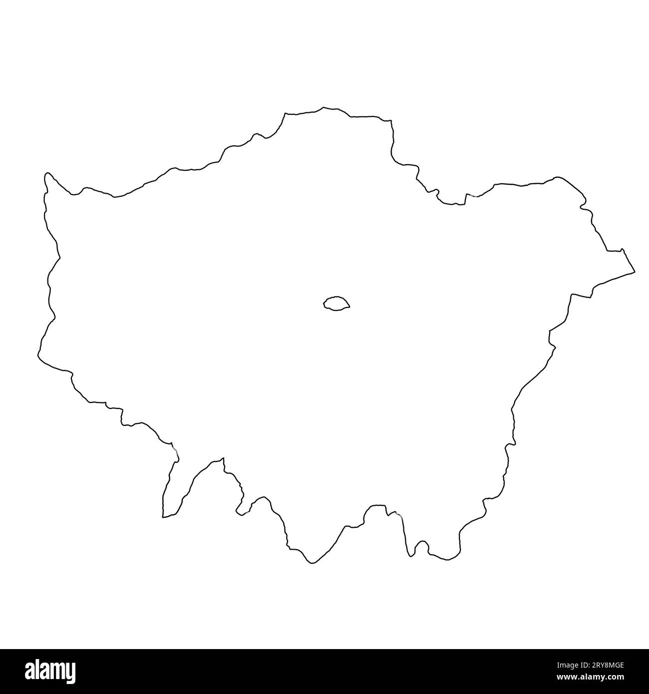 Map of London in Greater London province on white background. single ...