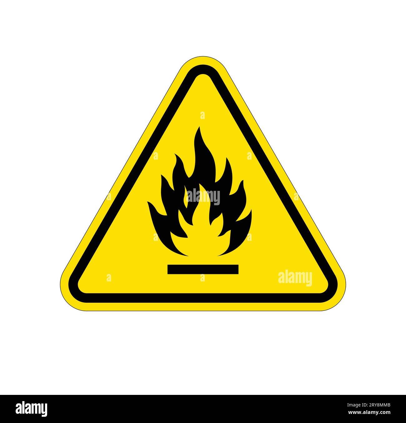 classic industrial flammable yellow warning danger triangle sign symbol ...