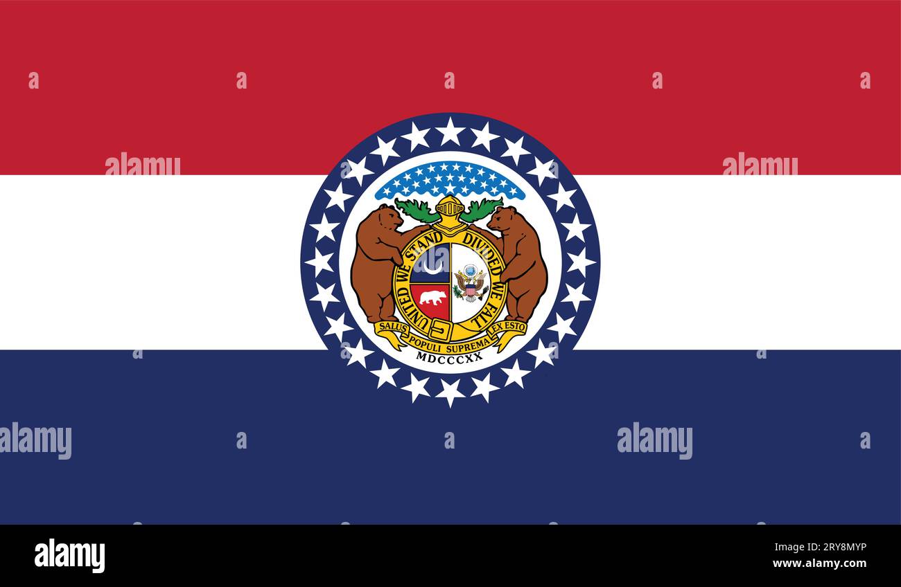 accurate correct missouri MO state flag vector isolated on white background Stock Vector Image