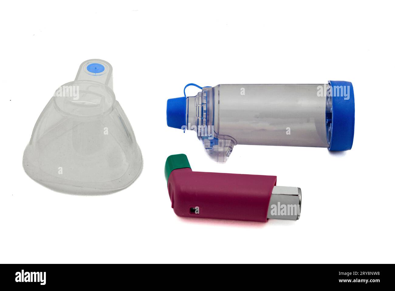 Cartridge inhaler and chamber and mask Stock Photo Alamy