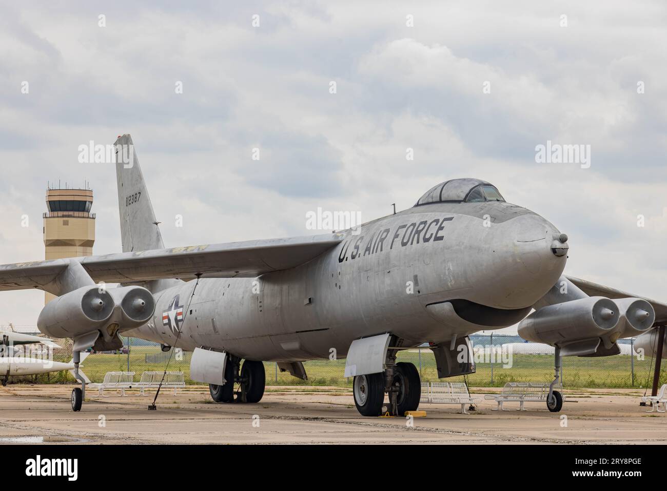 Kansas, SEP 16 2023 - Old US Air Force plane, the Boeing B-47 Stratojet show in Aviation Museum Stock Photo