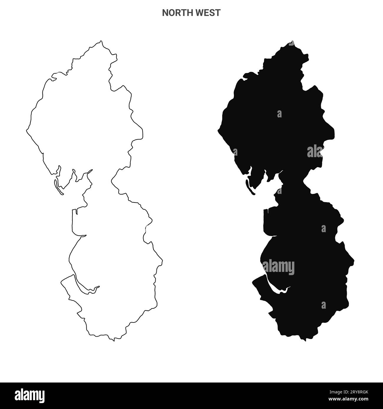 North West England Administrative Map Set Blank Outline Map Stock north-west-england-administrative-map-set-blank-outline-map-stock